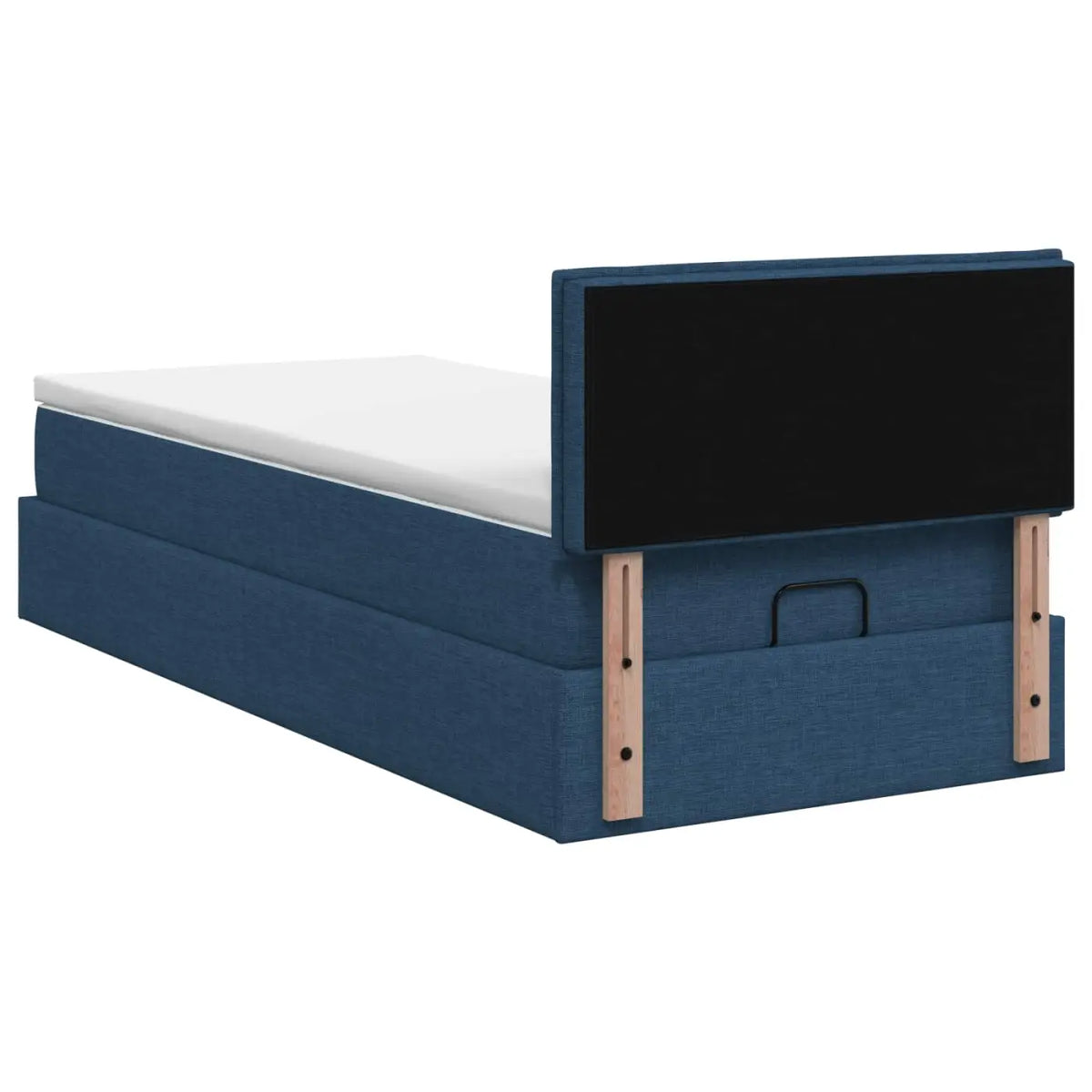 Lit ottoman avec matelas Bleu 90 x 200 cm Tissu - XIOS