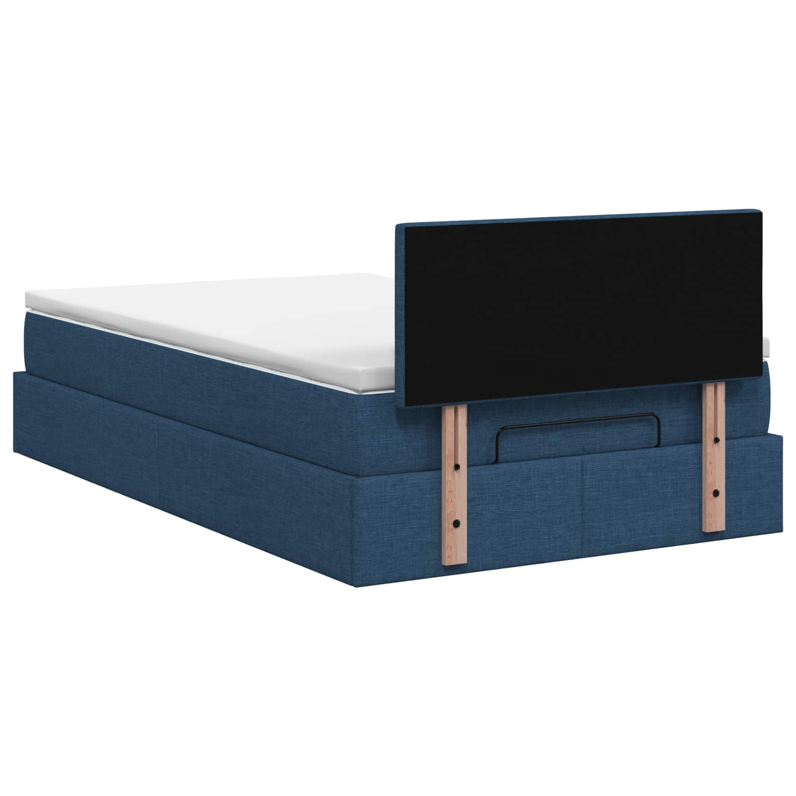 Lit ottoman avec matelas Bleu 120 x 190 cm Tissu