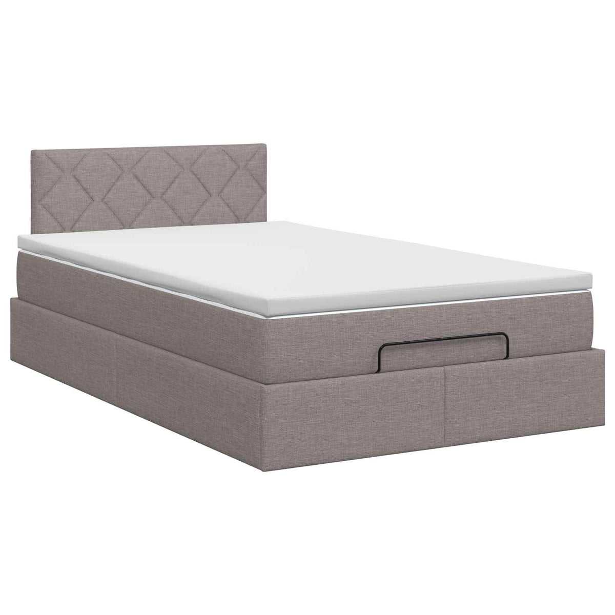 Lit ottoman avec matelas Taupe 120 x 200 cm Tissu