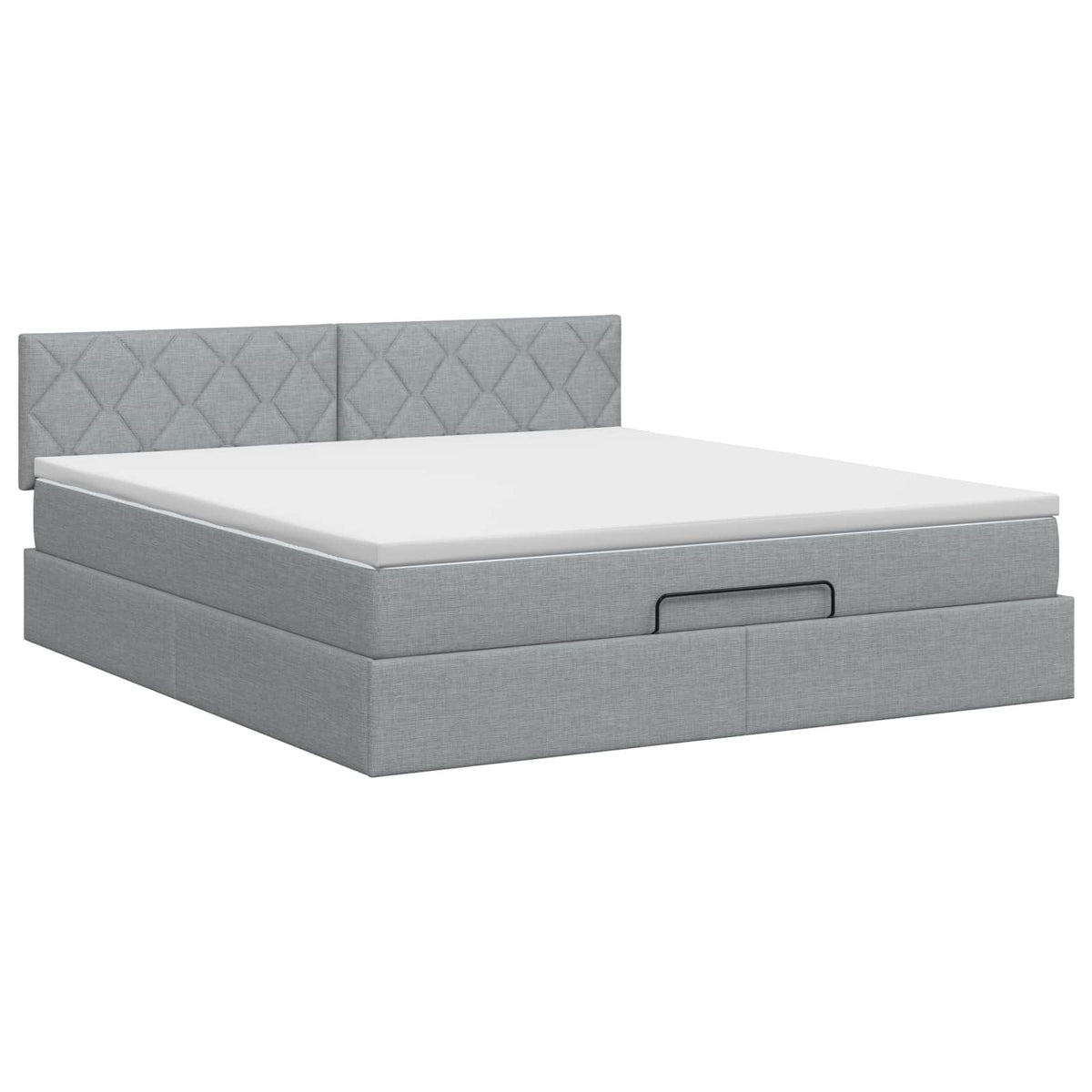 Lit ottoman avec matelas Gris clair 140 x 190 cm Tissu