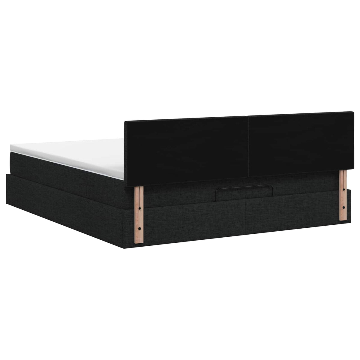 Lit ottoman avec matelas Noir 160 x 200 cm Tissu
