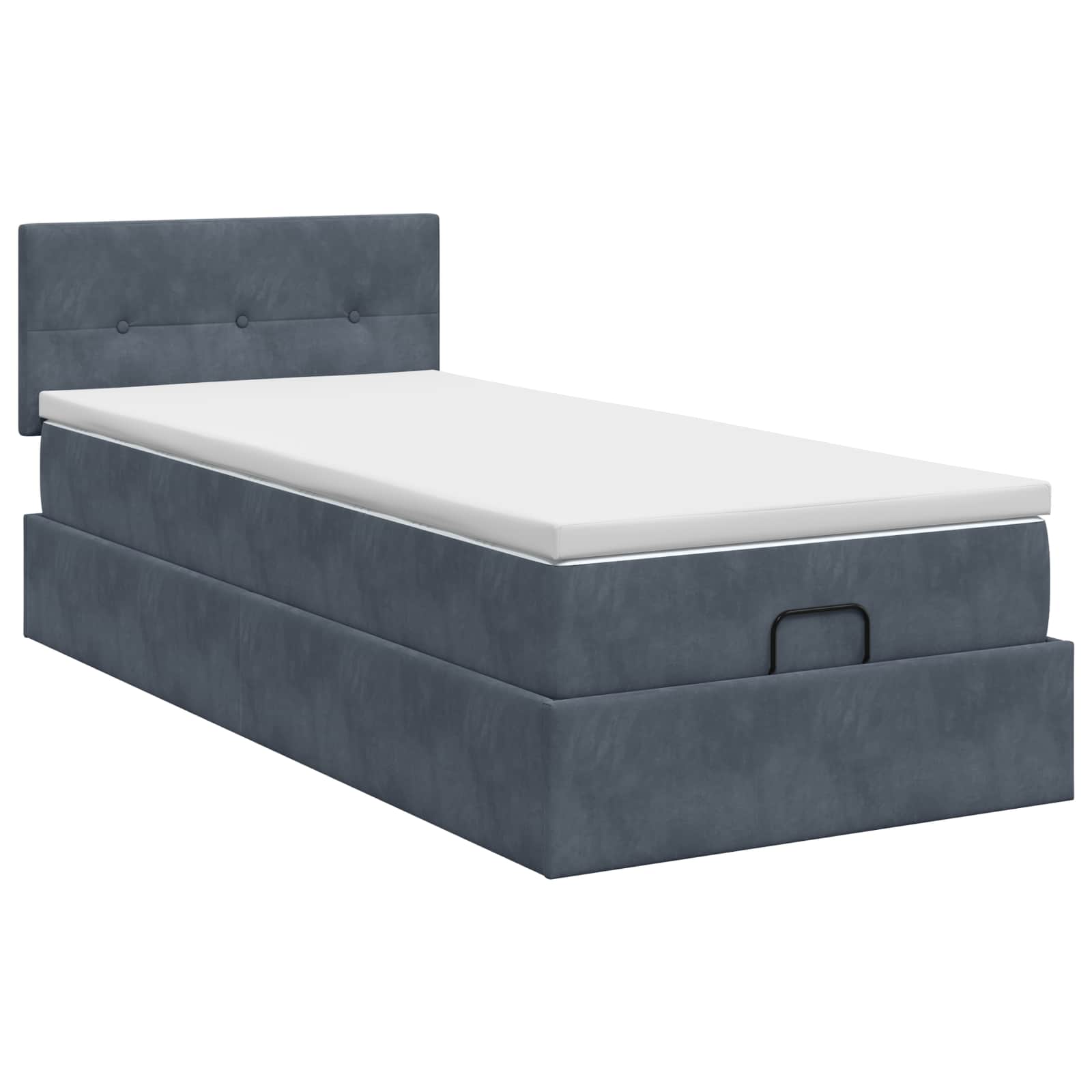 Lit ottoman avec matelas Gris foncé 80 x 200 cm Velours