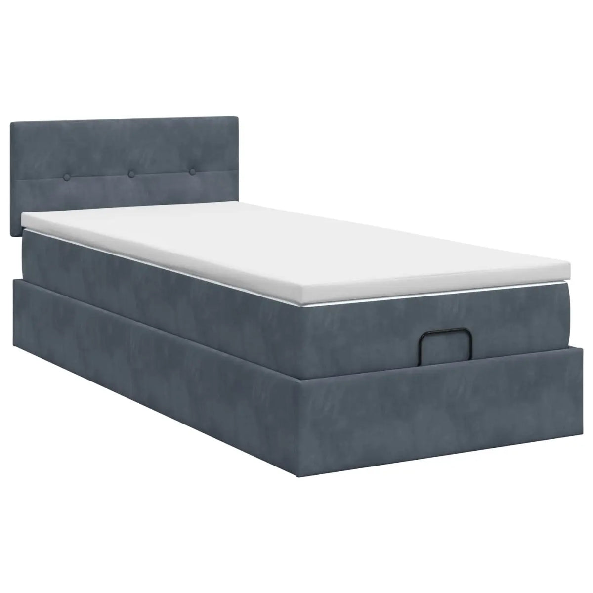 Lit ottoman avec matelas Gris foncé 90 x 200 cm Velours - XIOS