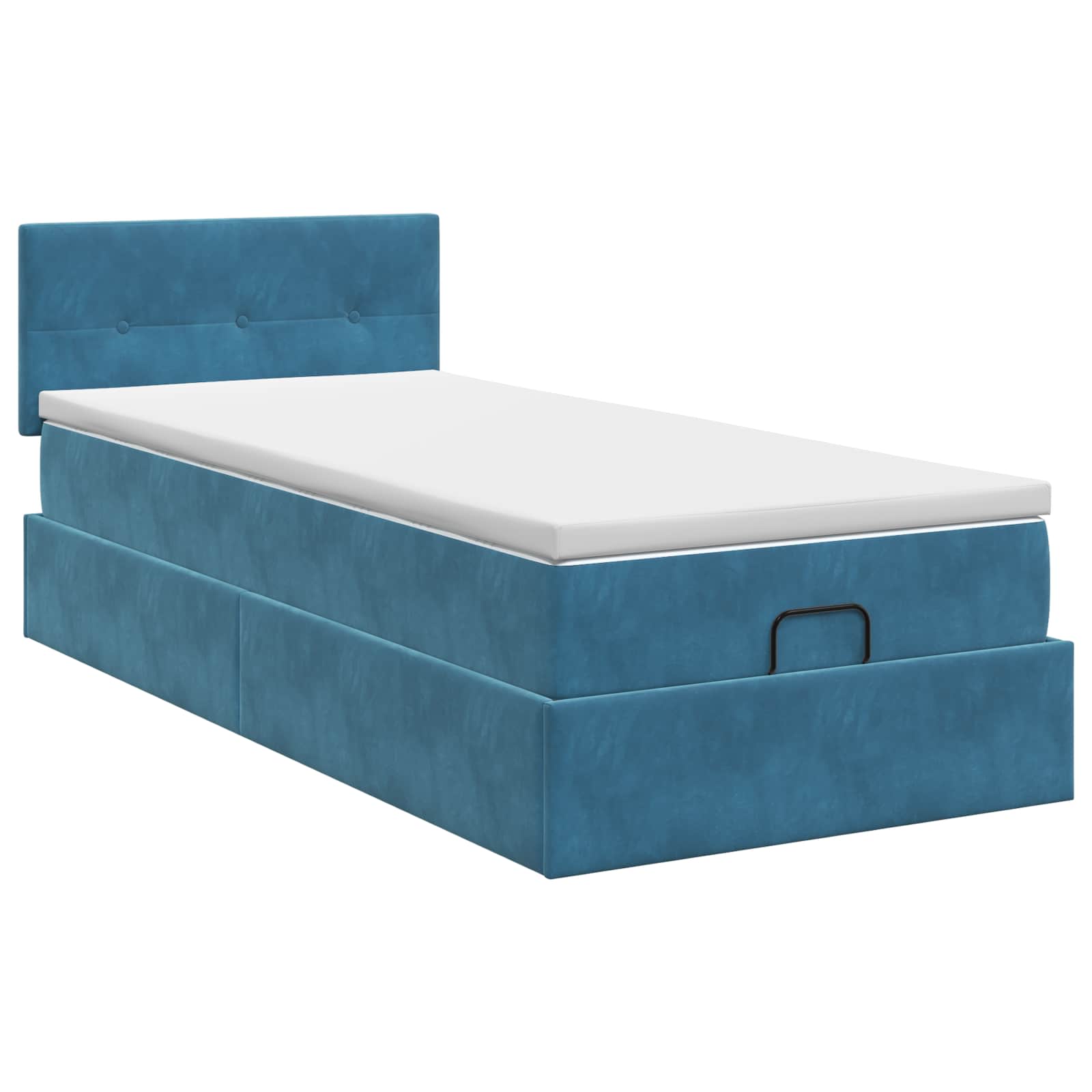 Lit ottoman avec matelas Bleu foncé 90 x 200 cm Velours - XIOS