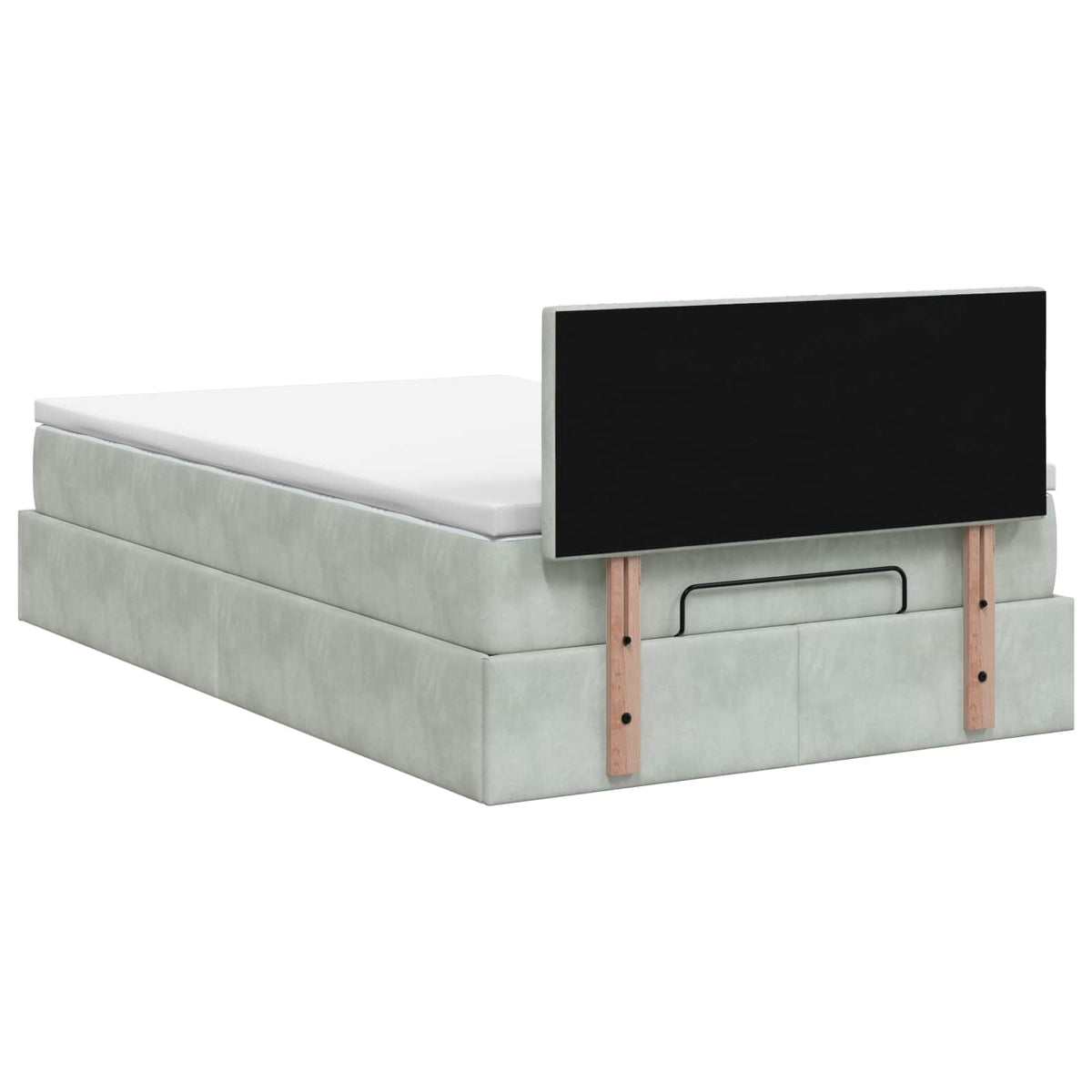 Lit ottoman avec matelas Gris clair 120 x 190 cm Velours