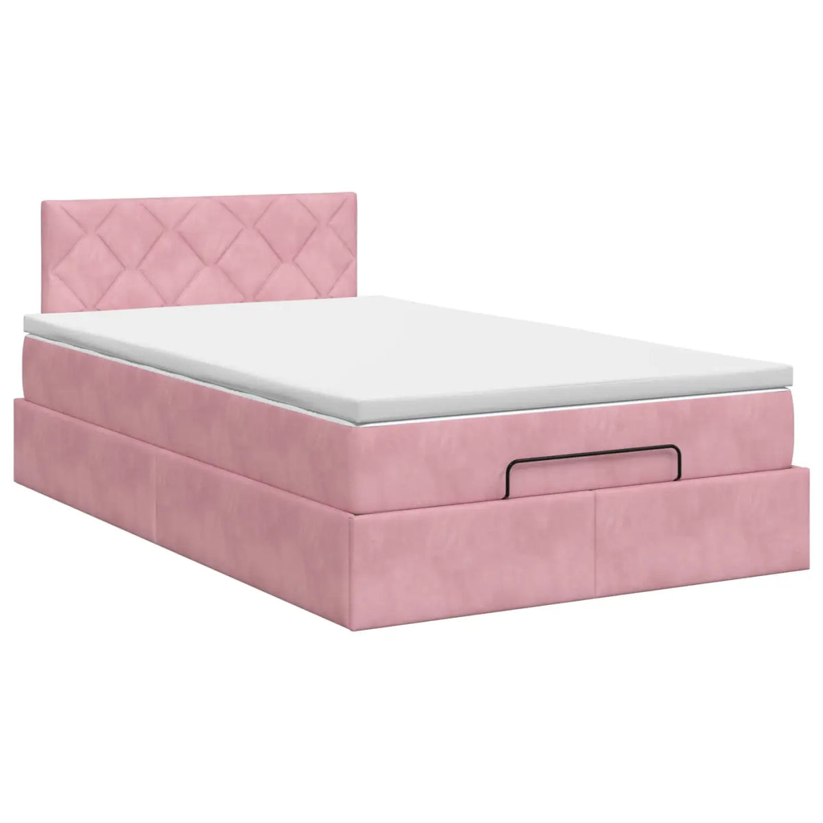 Lit ottoman avec matelas Rose 120 x 200 cm Velours - XIOS