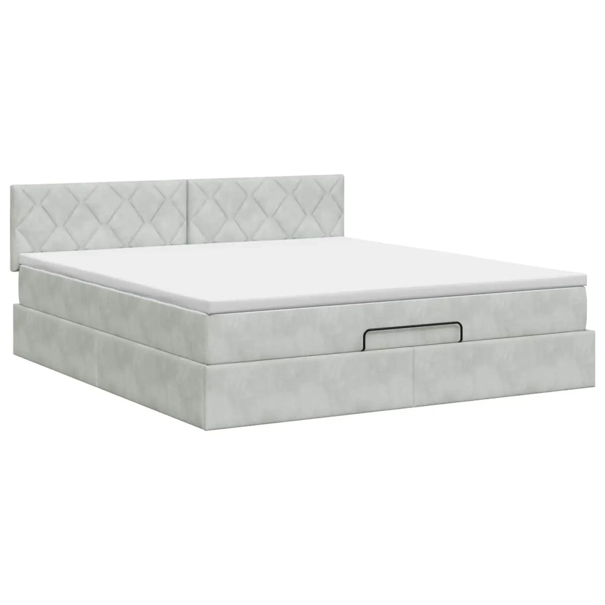 Lit ottoman avec matelas Gris clair 140 x 200 cm Velours - XIOS