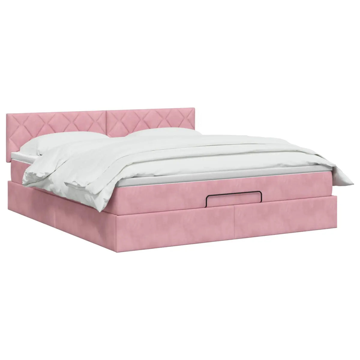 Lit ottoman avec matelas Rose 140 x 200 cm Velours - XIOS