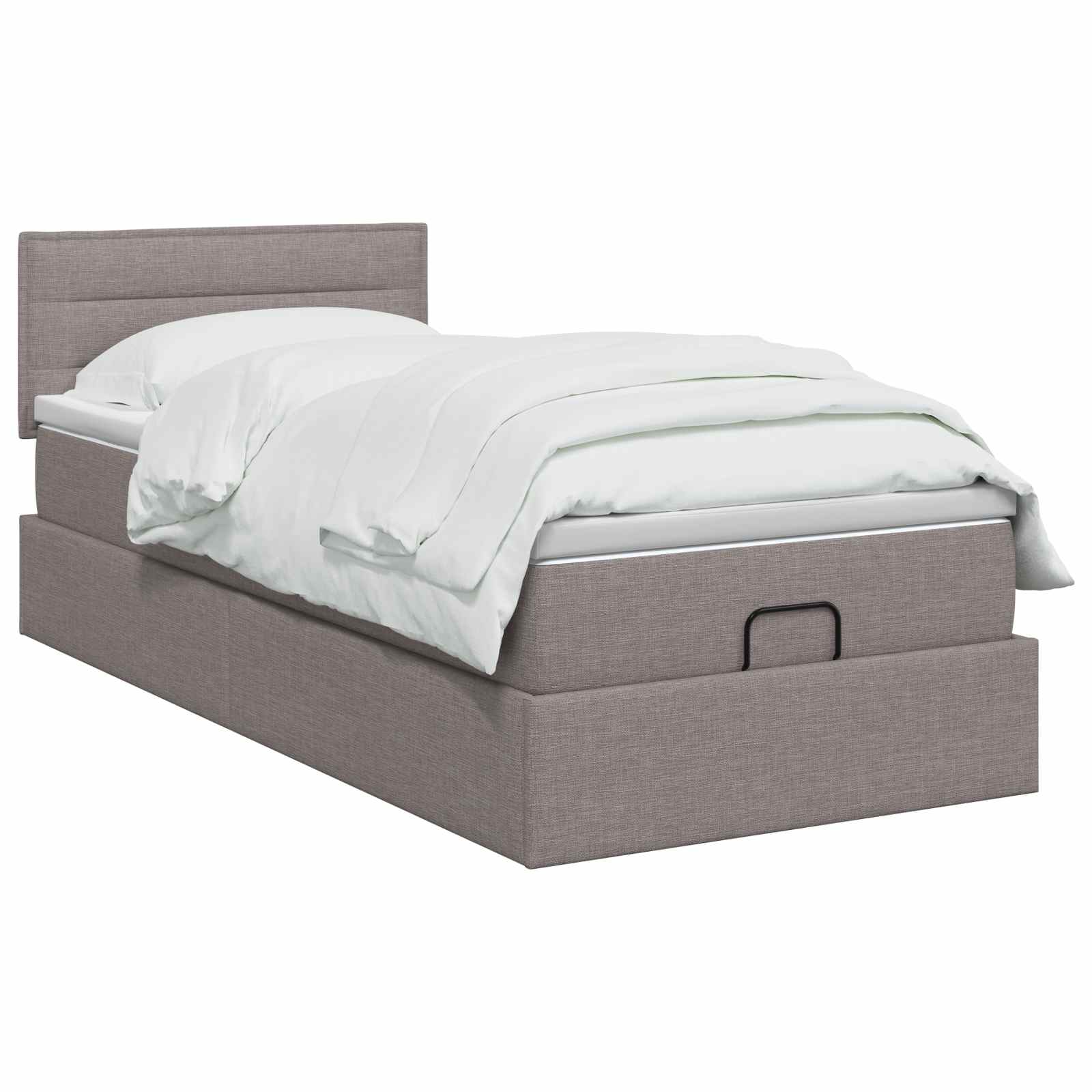 Lit coffre avec matelas et LED Taupe 80 x 200 cm Tissu - XIOS