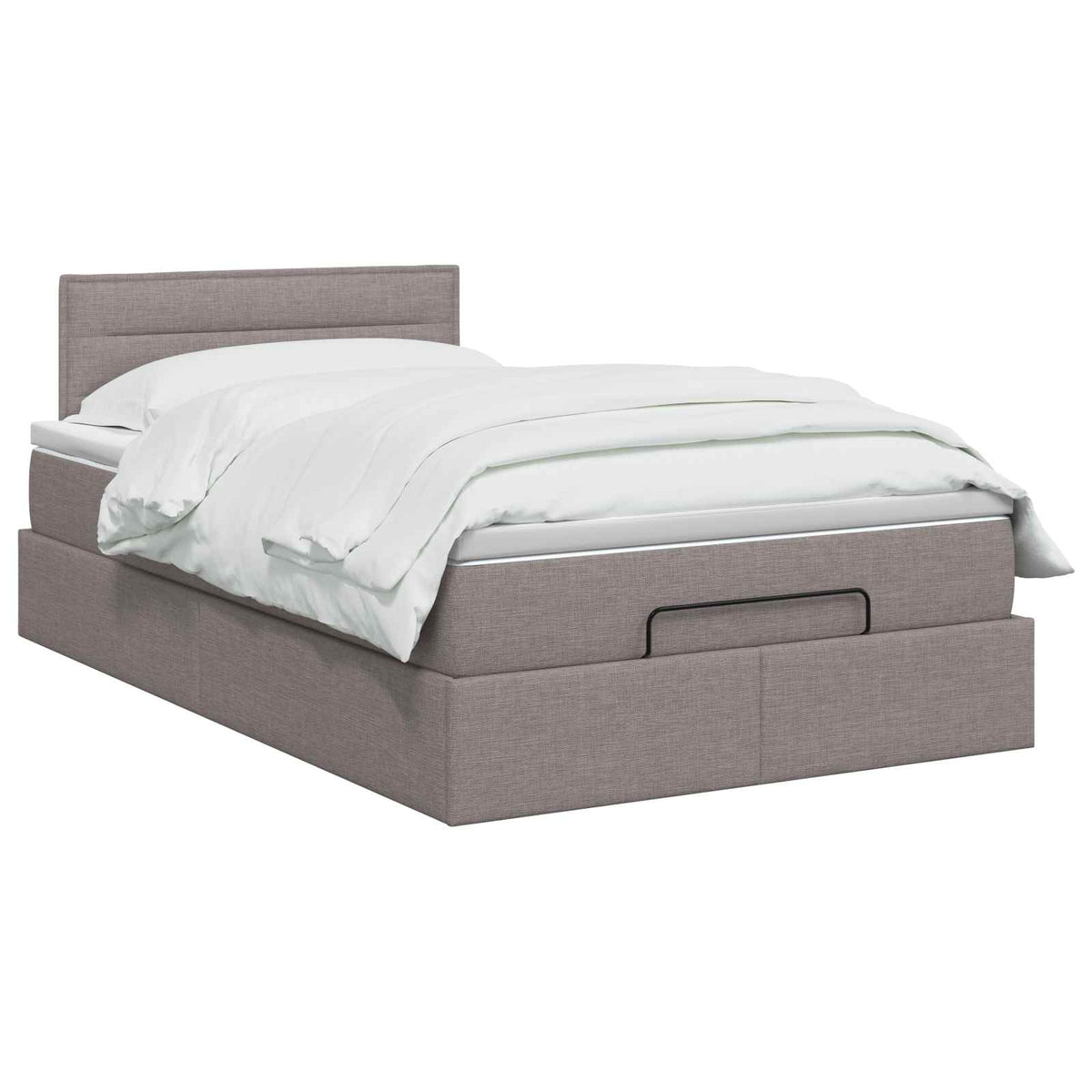 Lit coffre avec matelas et LED Taupe 120 x 190 cm Tissu