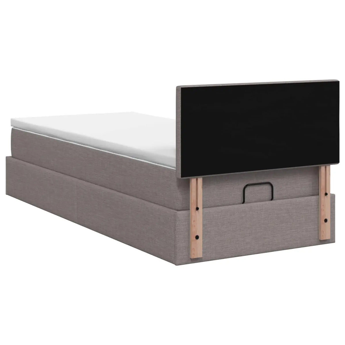 Lit coffre avec matelas et LED Taupe 90 x 190 cm Tissu - XIOS