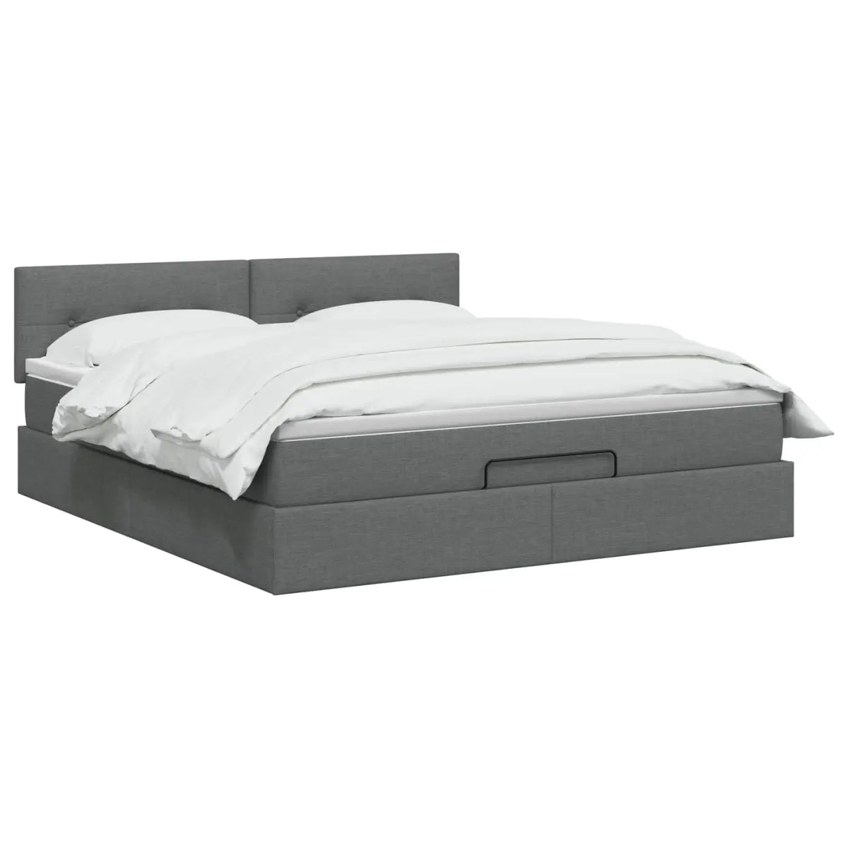 Lit coffre avec matelas et LED Gris foncé 140 x 200 cm Tissu - XIOS