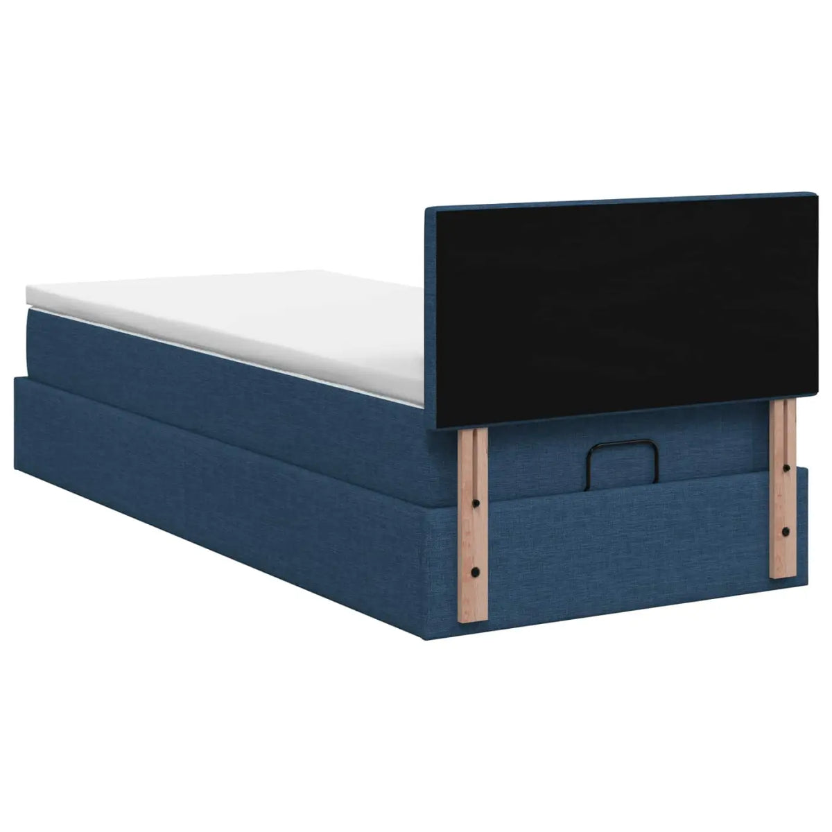 Lit coffre avec matelas et LED Bleu 80 x 200 cm Tissu - XIOS