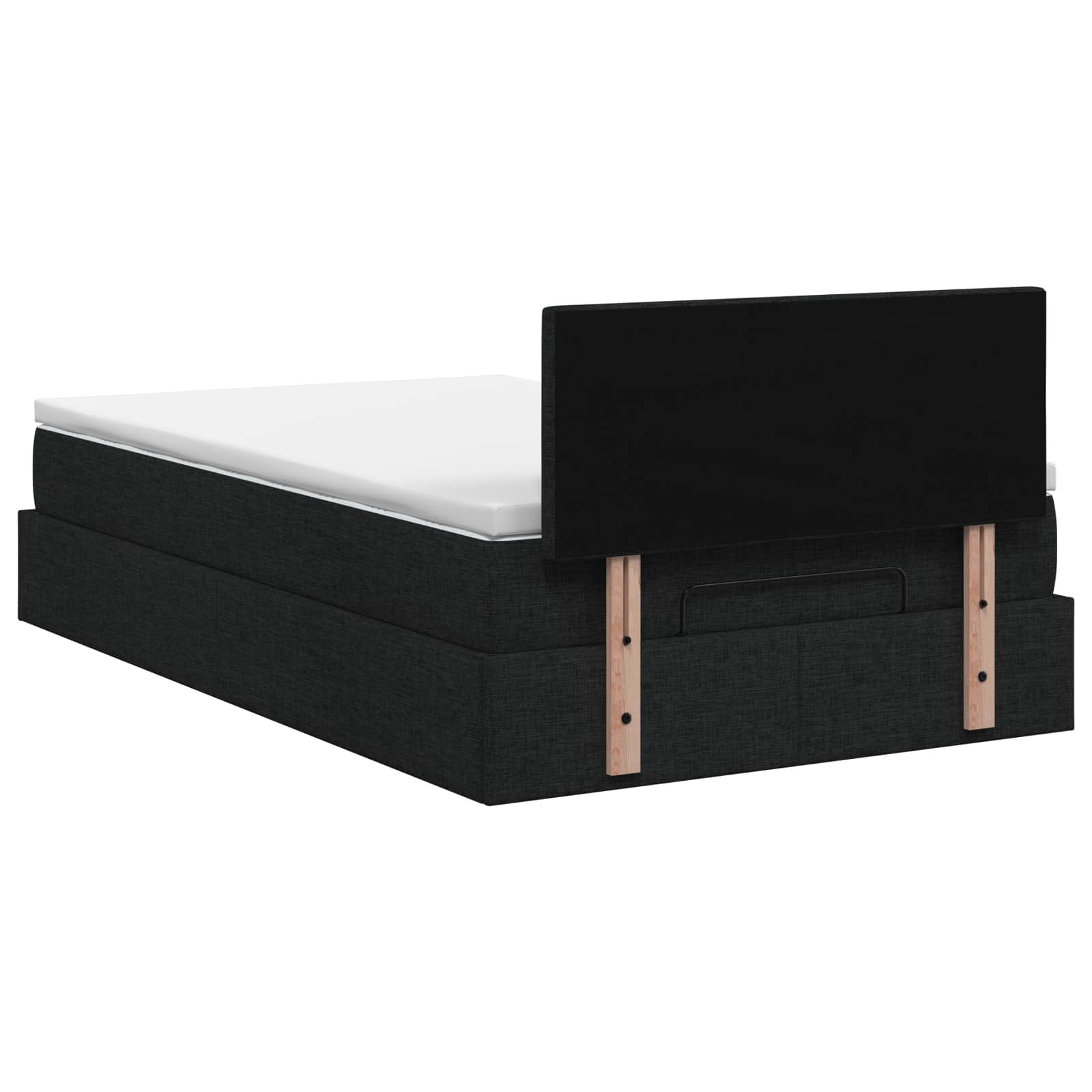 Lit coffre avec matelas et LED Noir 120 x 200 cm Tissu - XIOS