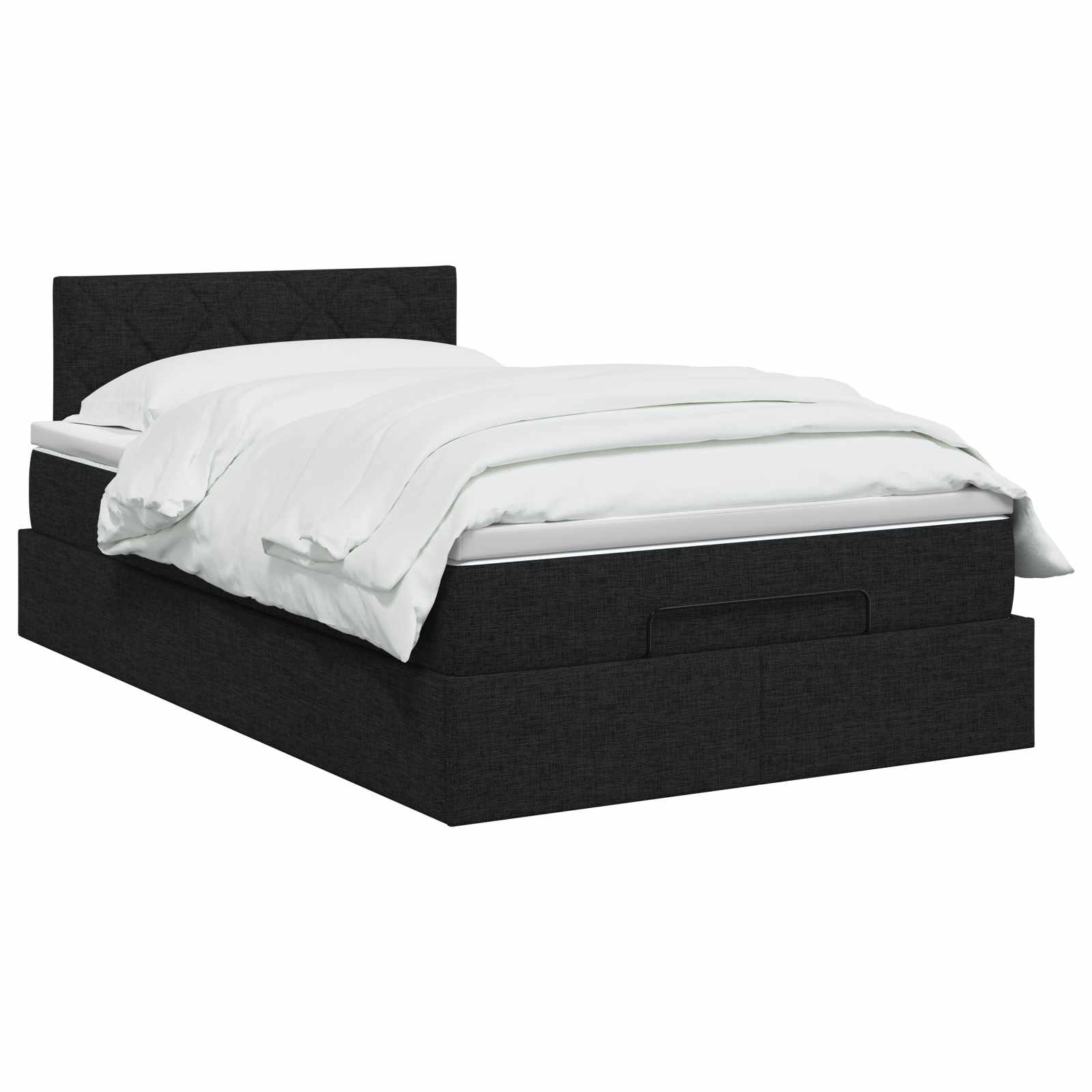 Lit coffre avec matelas et LED Noir 120 x 200 cm Tissu - XIOS