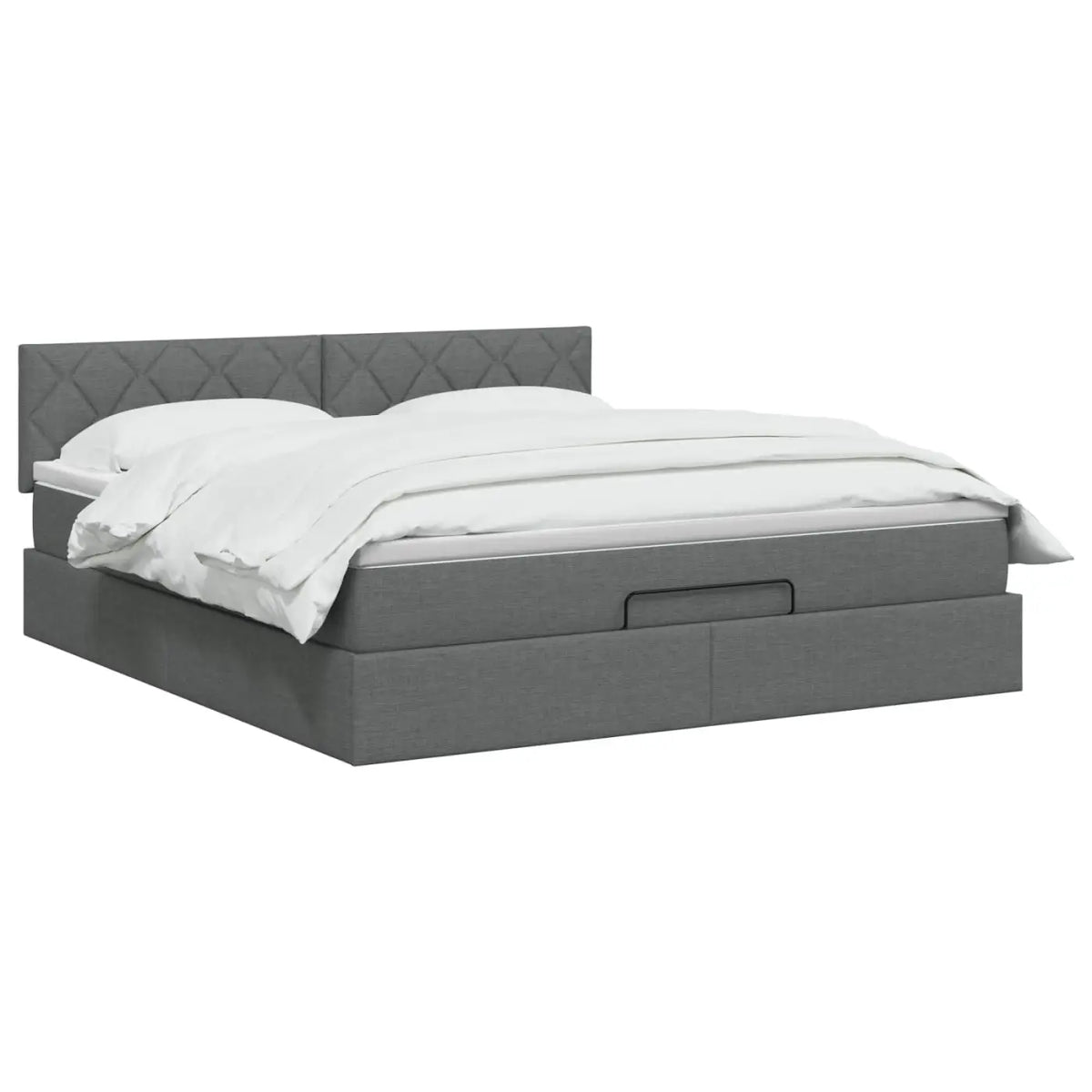 Lit coffre avec matelas et LED Gris foncé 140 x 200 cm Tissu - XIOS