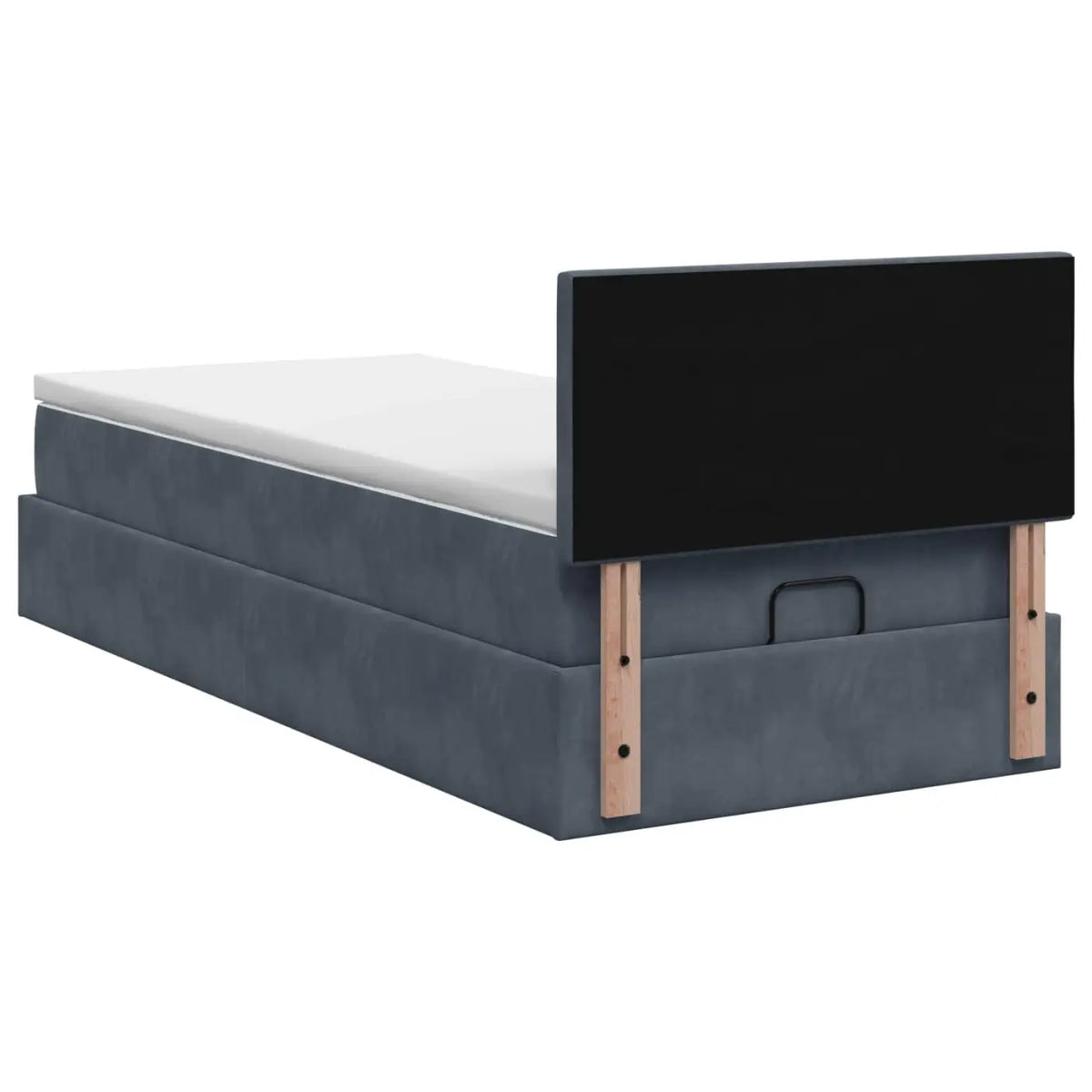 Lit coffre avec matelas et LED Gris foncé 80 x 200 cm Velours - XIOS