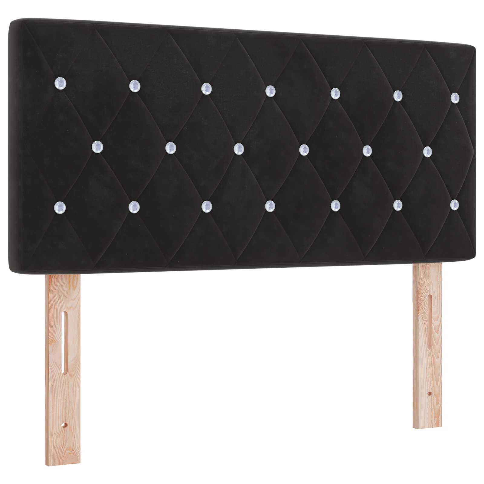 Lit coffre avec matelas et LED Noir 90 x 190 cm Velours - XIOS