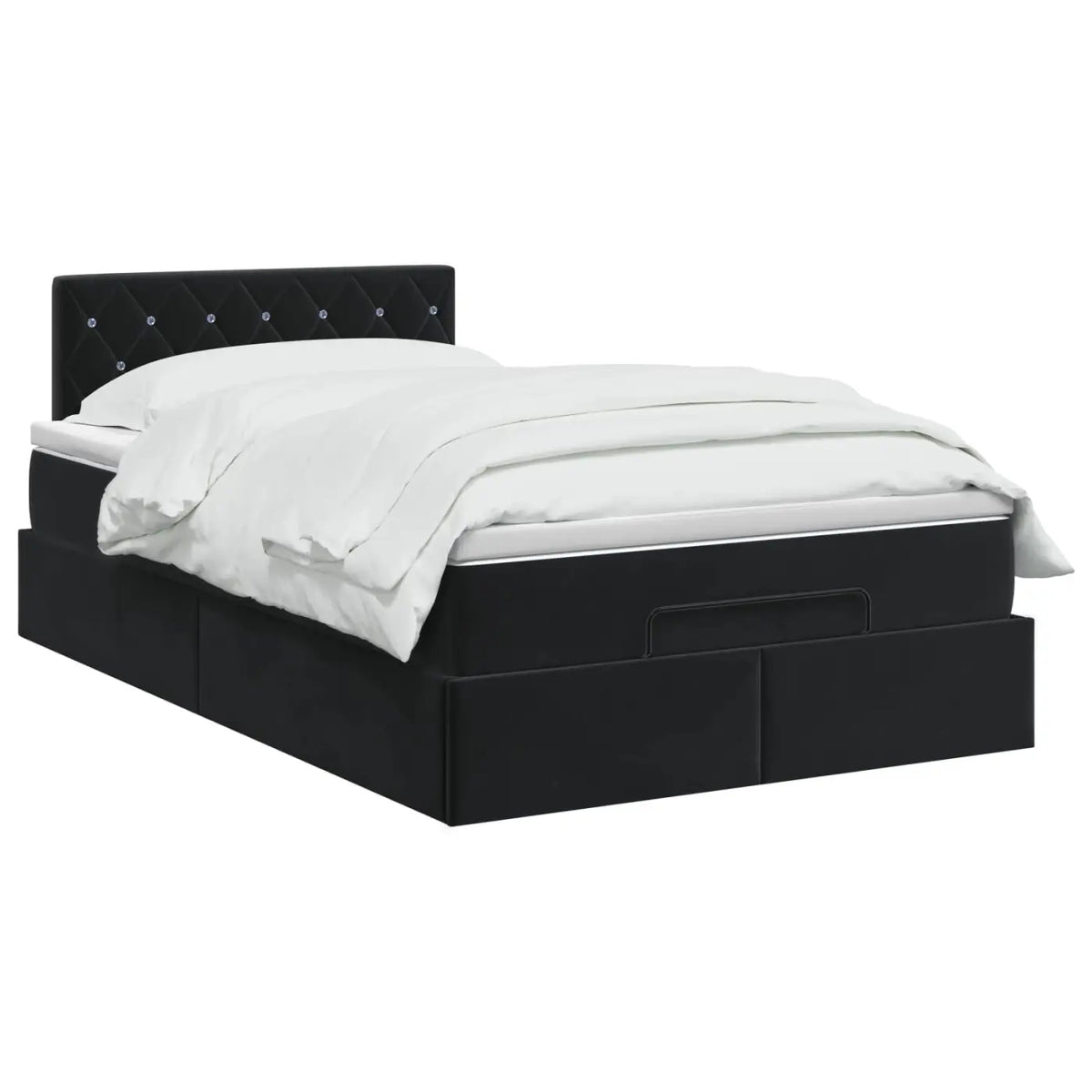 Lit coffre avec matelas et LED Noir 120 x 190 cm Velours - XIOS