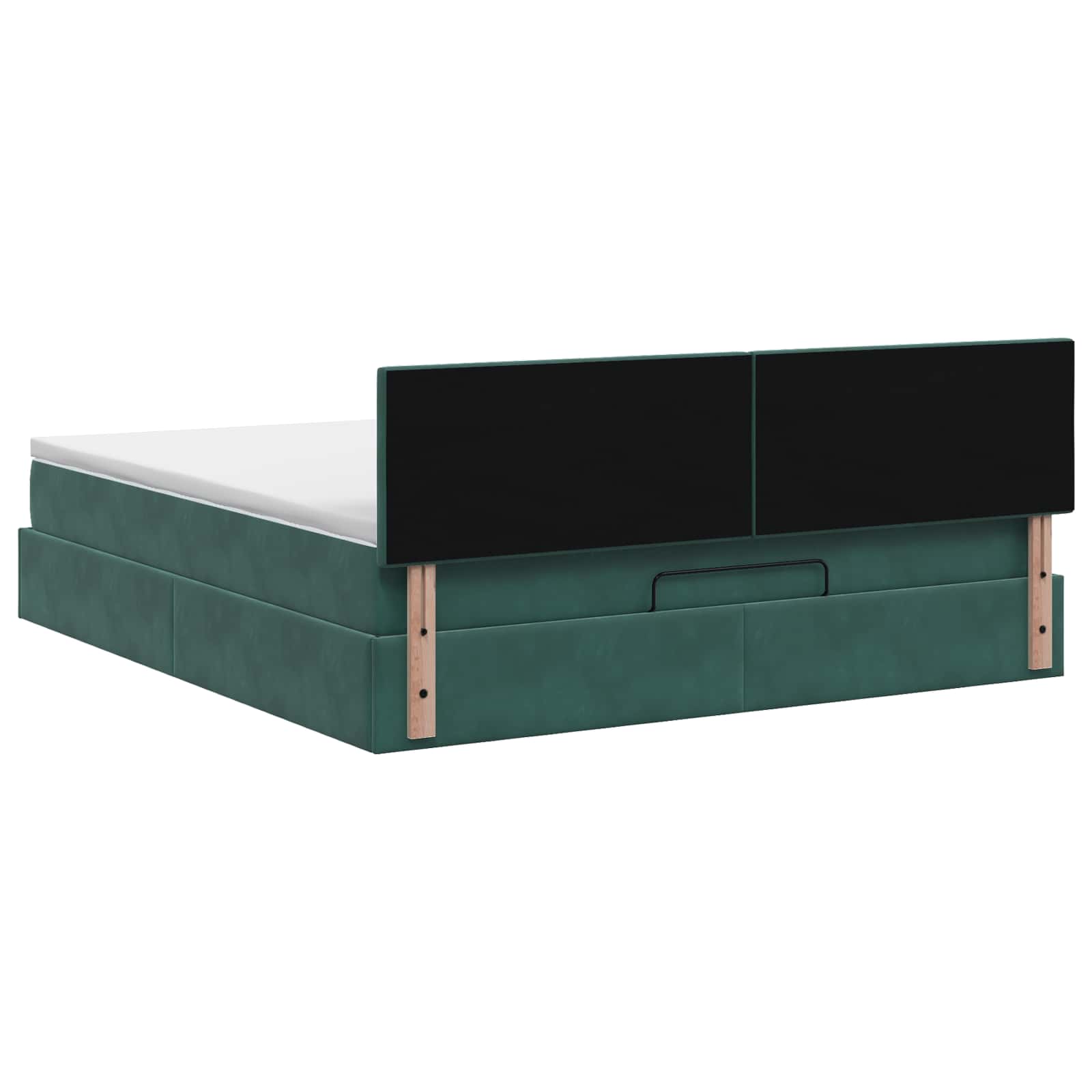 Lit coffre avec matelas et LED Vert foncé 140 x 190 cm Velours