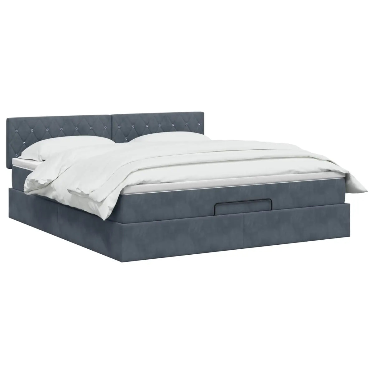Lit coffre avec matelas et LED Gris foncé 140 x 200 cm Velours - XIOS