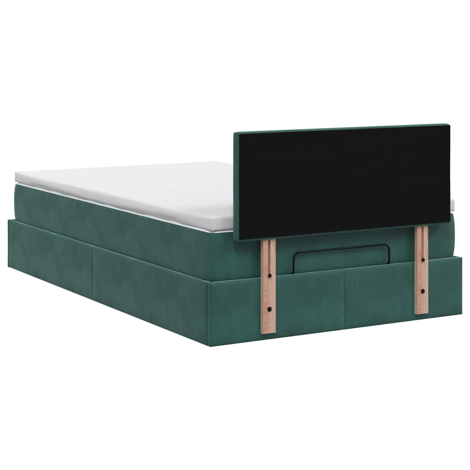 Lit coffre avec matelas et LED Vert foncé 120 x 190 cm Velours