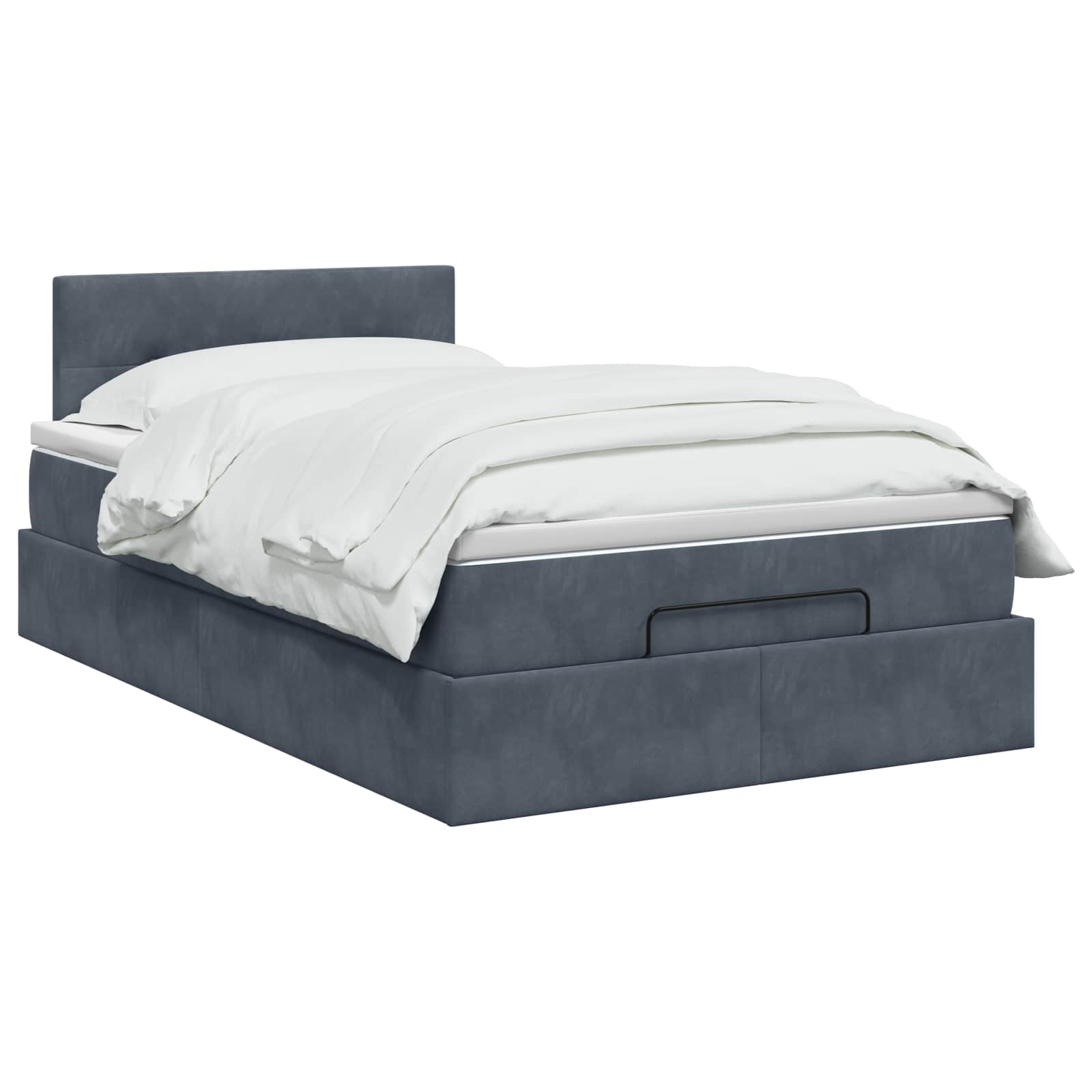 Lit coffre avec matelas et LED Gris foncé 120 x 200 cm Velours - XIOS