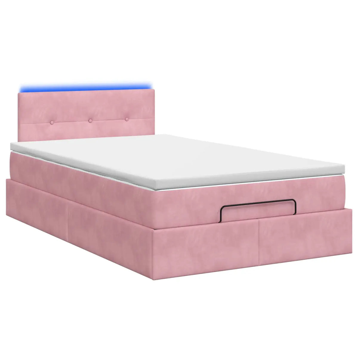 Lit coffre avec matelas et LED Rose 120 x 200 cm Velours - XIOS