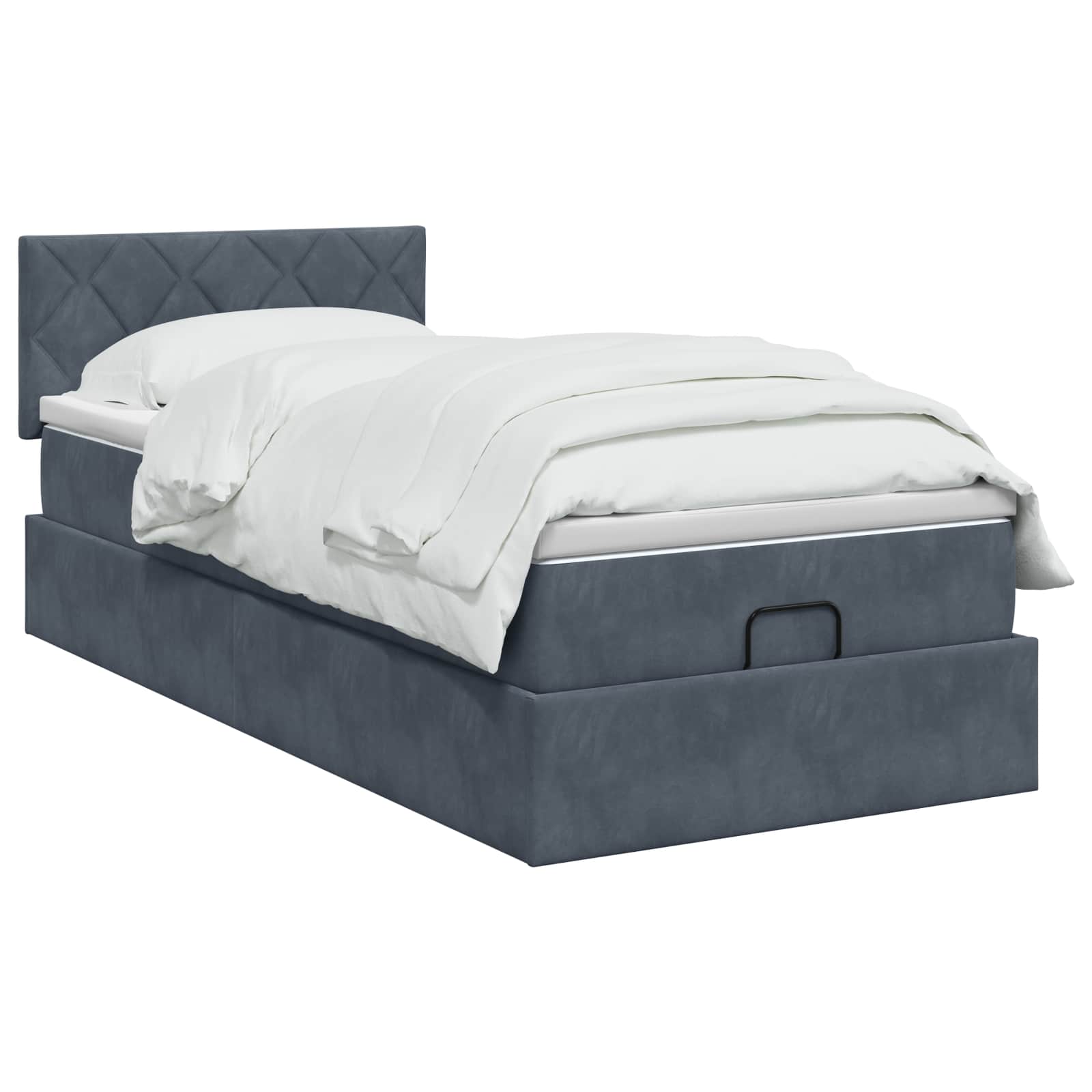 Lit coffre avec matelas et LED Gris foncé 80 x 200 cm Velours - XIOS