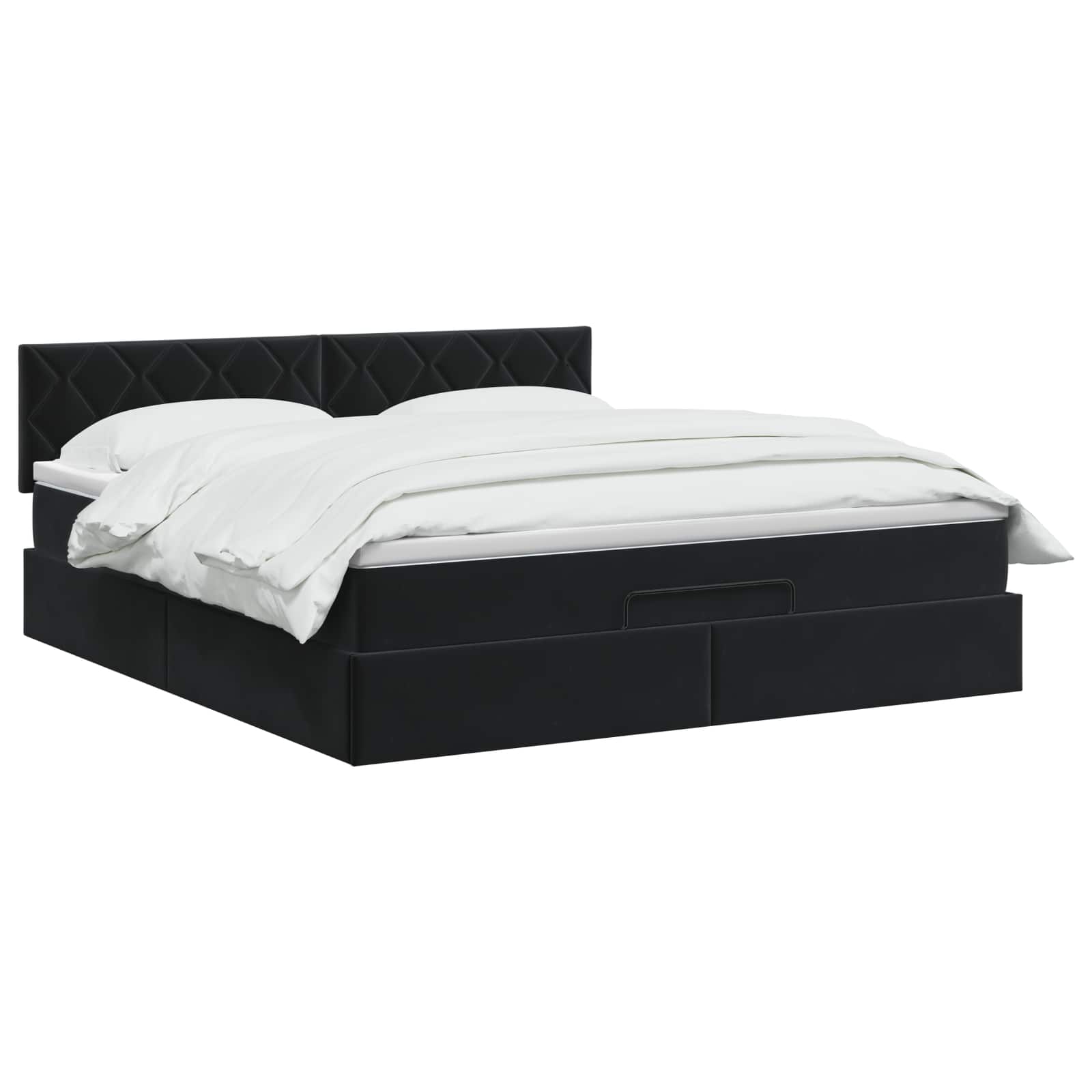 Lit coffre avec matelas et LED Noir 140 x 190 cm Velours