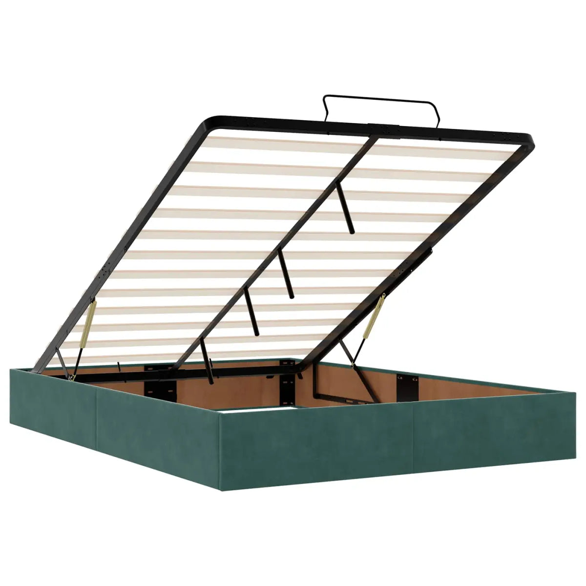 Lit coffre avec matelas et LED Vert foncé 140 x 190 cm Velours - XIOS
