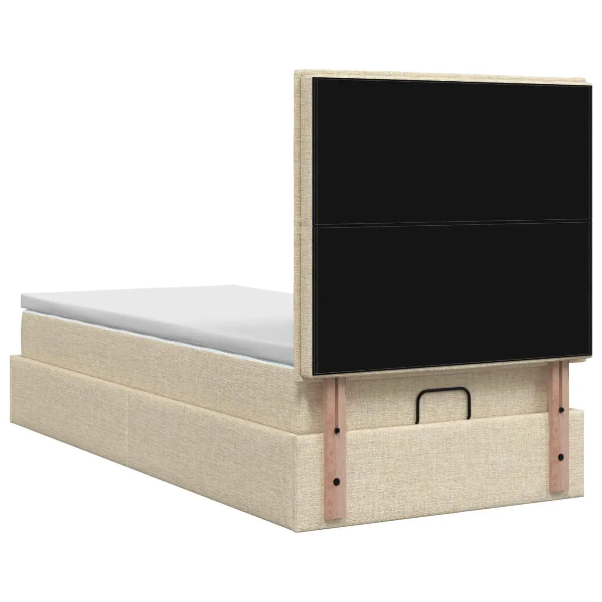 Lit ottoman avec matelas Crème 90 x 200 cm Tissu - XIOS