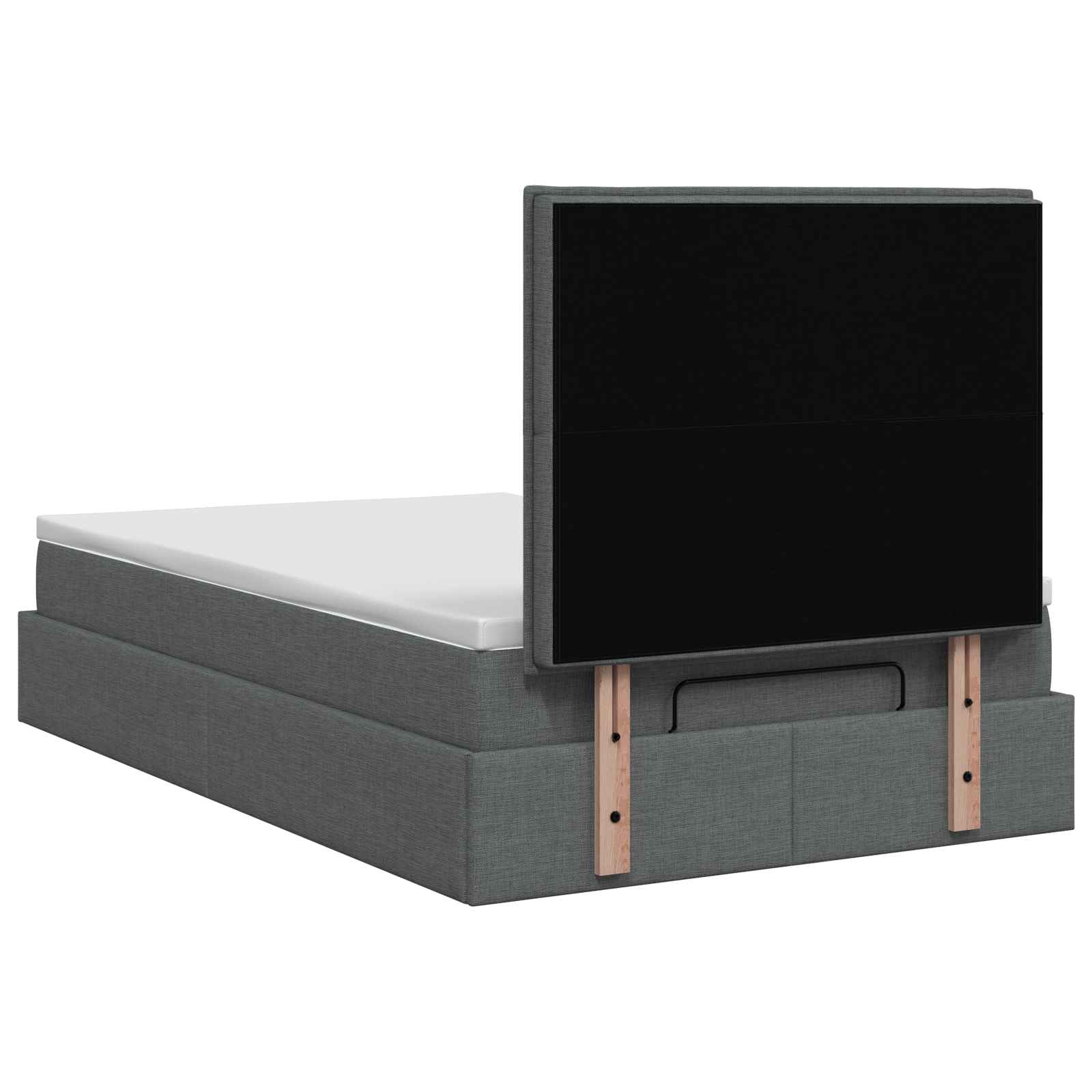 Lit ottoman avec matelas Gris foncé 120 x 190 cm Tissu