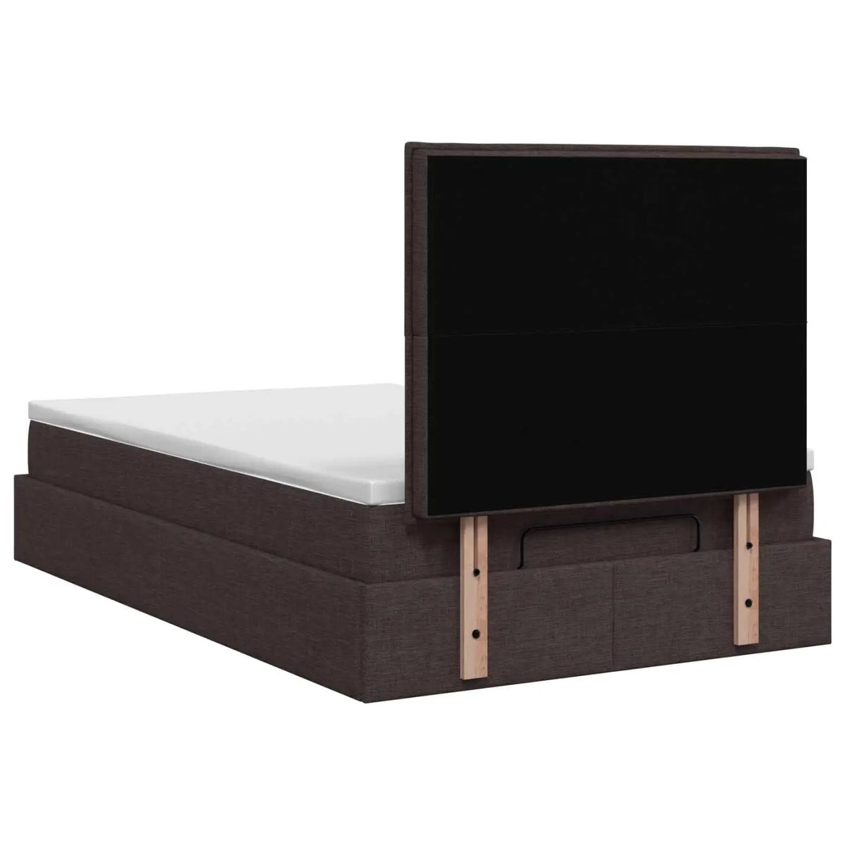 Lit ottoman avec matelas Marron foncé 120 x 190 cm Tissu - XIOS