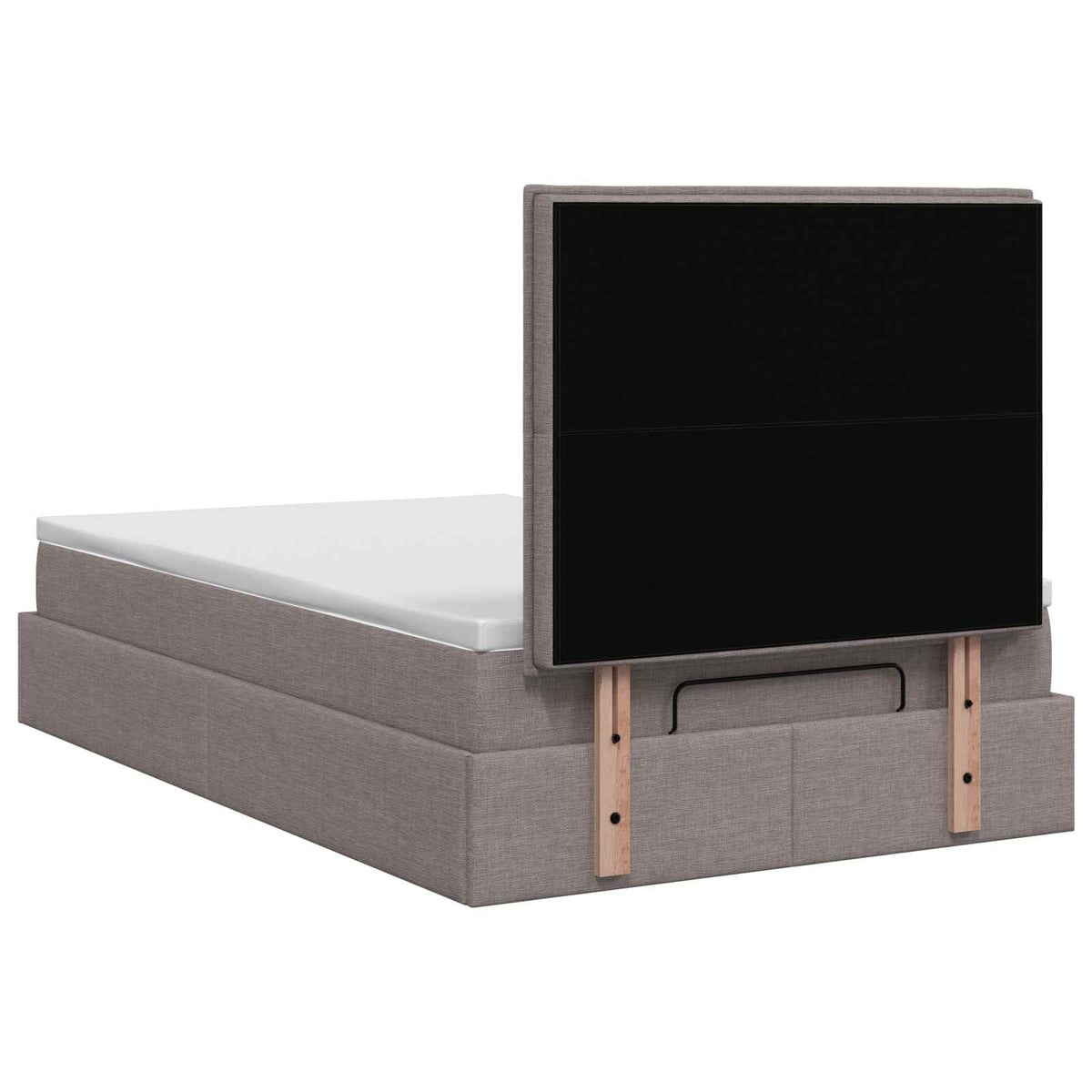 Lit ottoman avec matelas Taupe 120 x 190 cm Tissu