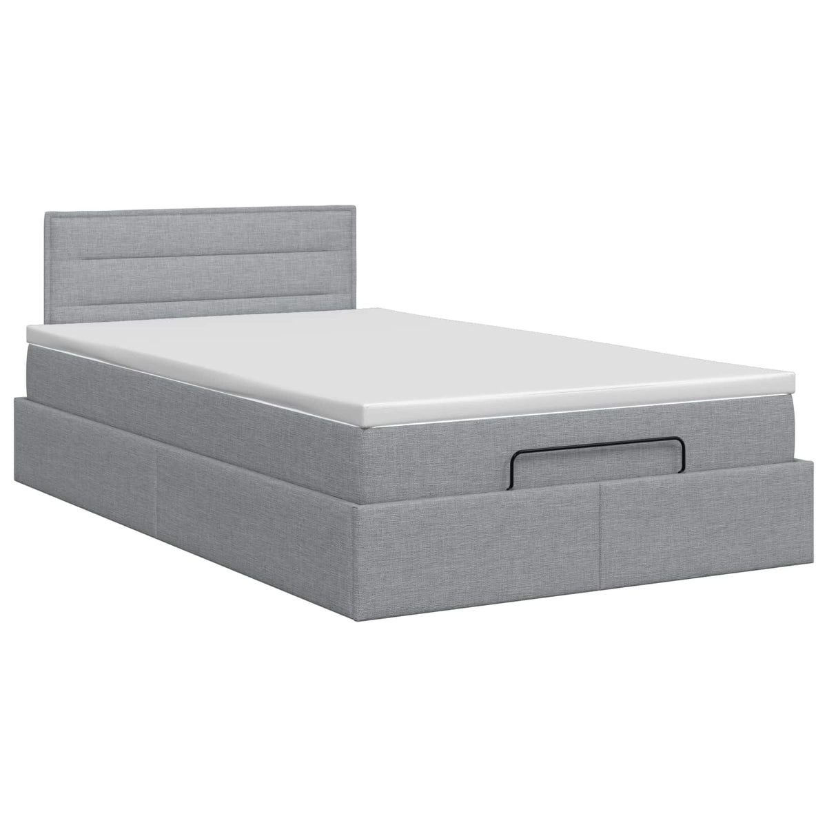 Lit ottoman avec matelas Gris clair 120 x 200 cm Tissu