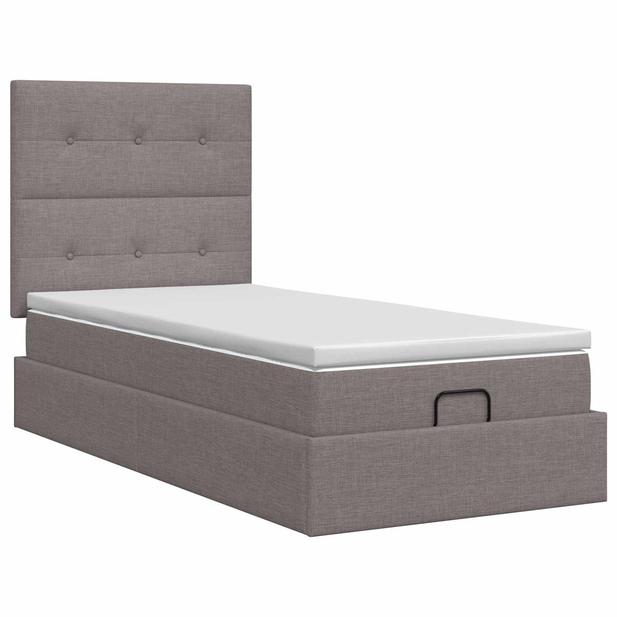 Lit ottoman avec matelas Taupe 80 x 200 cm Tissu
