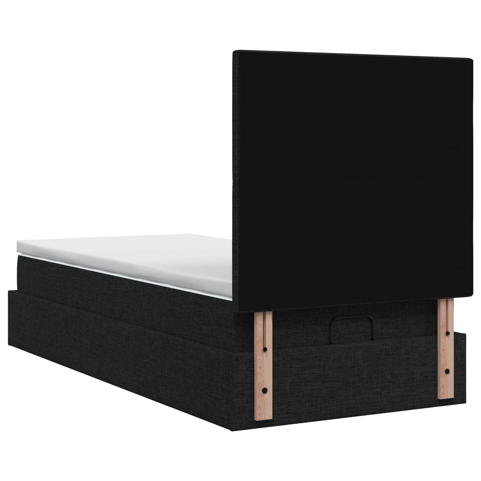 Lit ottoman avec matelas Noir 90 x 190 cm Tissu - XIOS