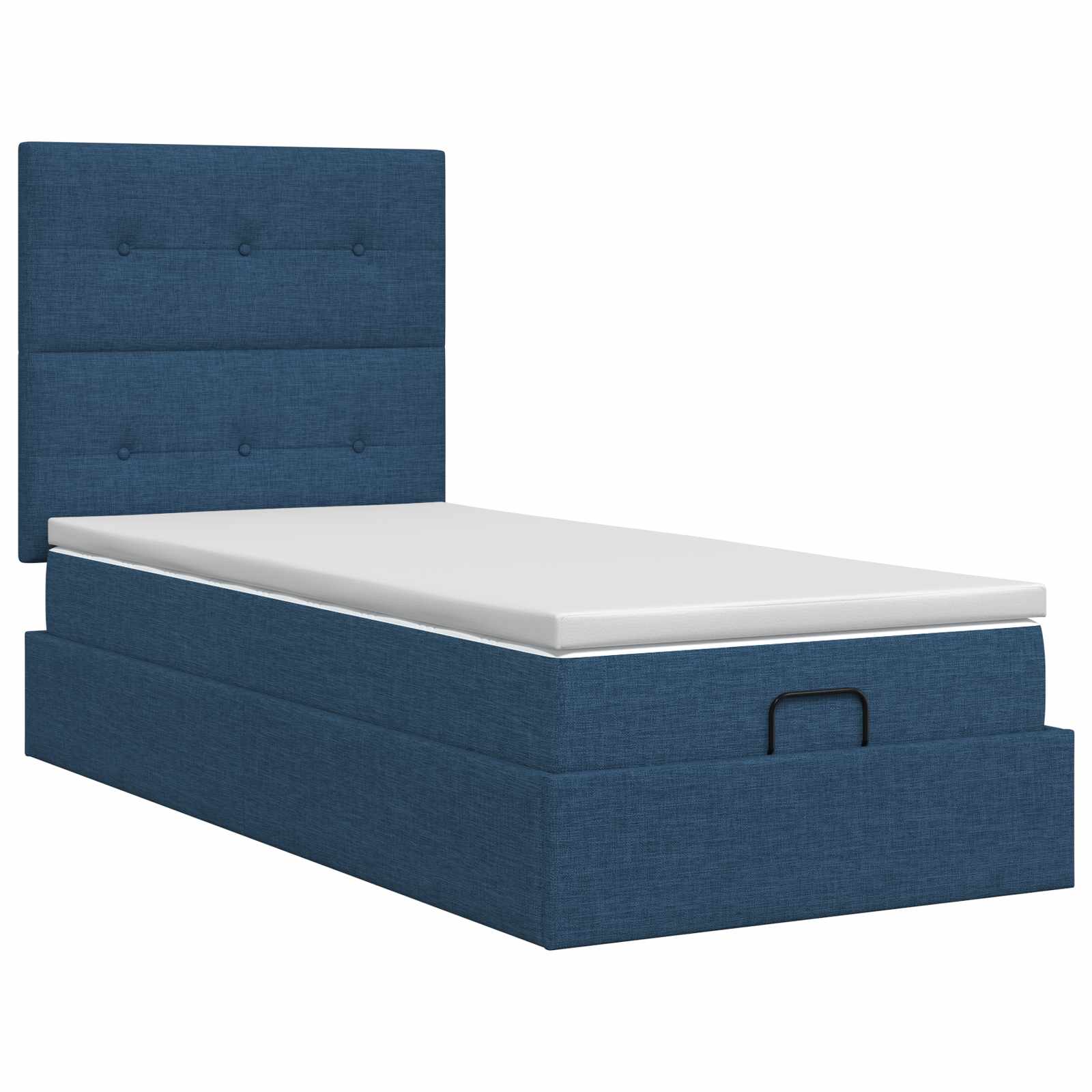 Lit ottoman avec matelas Bleu 90 x 190 cm Tissu