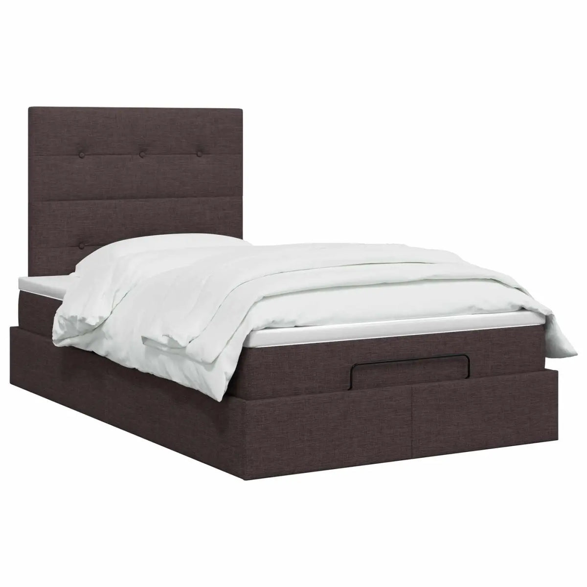 Lit ottoman avec matelas Marron foncé 120 x 190 cm Tissu - XIOS