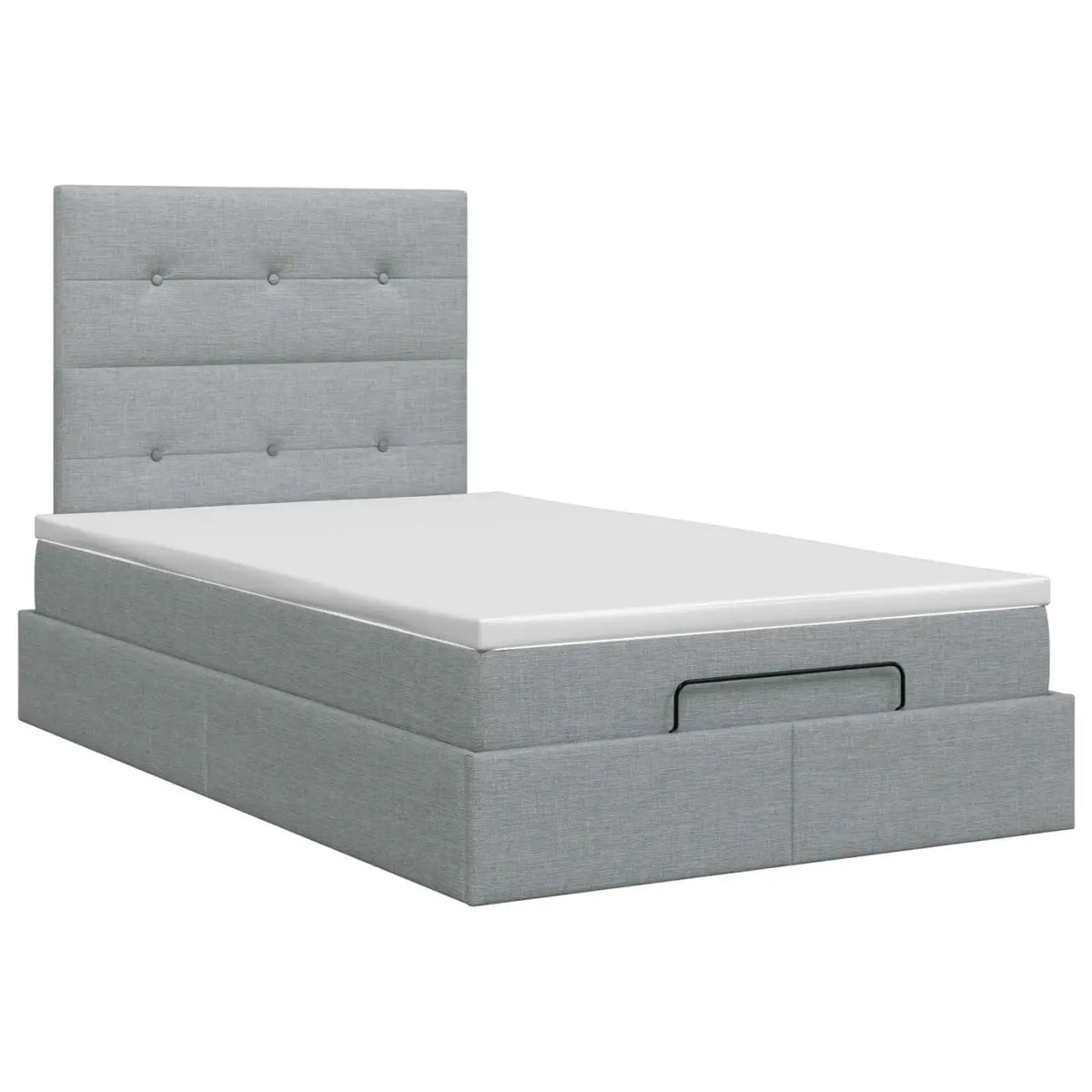 Lit ottoman avec matelas Gris clair 120 x 200 cm Tissu - XIOS