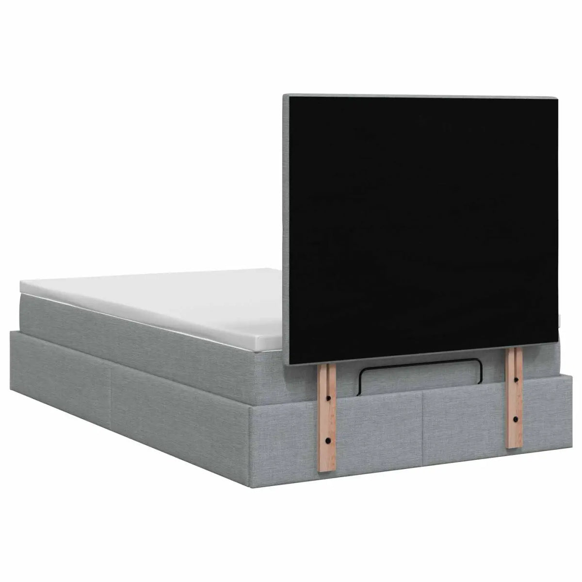 Lit ottoman avec matelas Gris clair 120 x 200 cm Tissu - XIOS