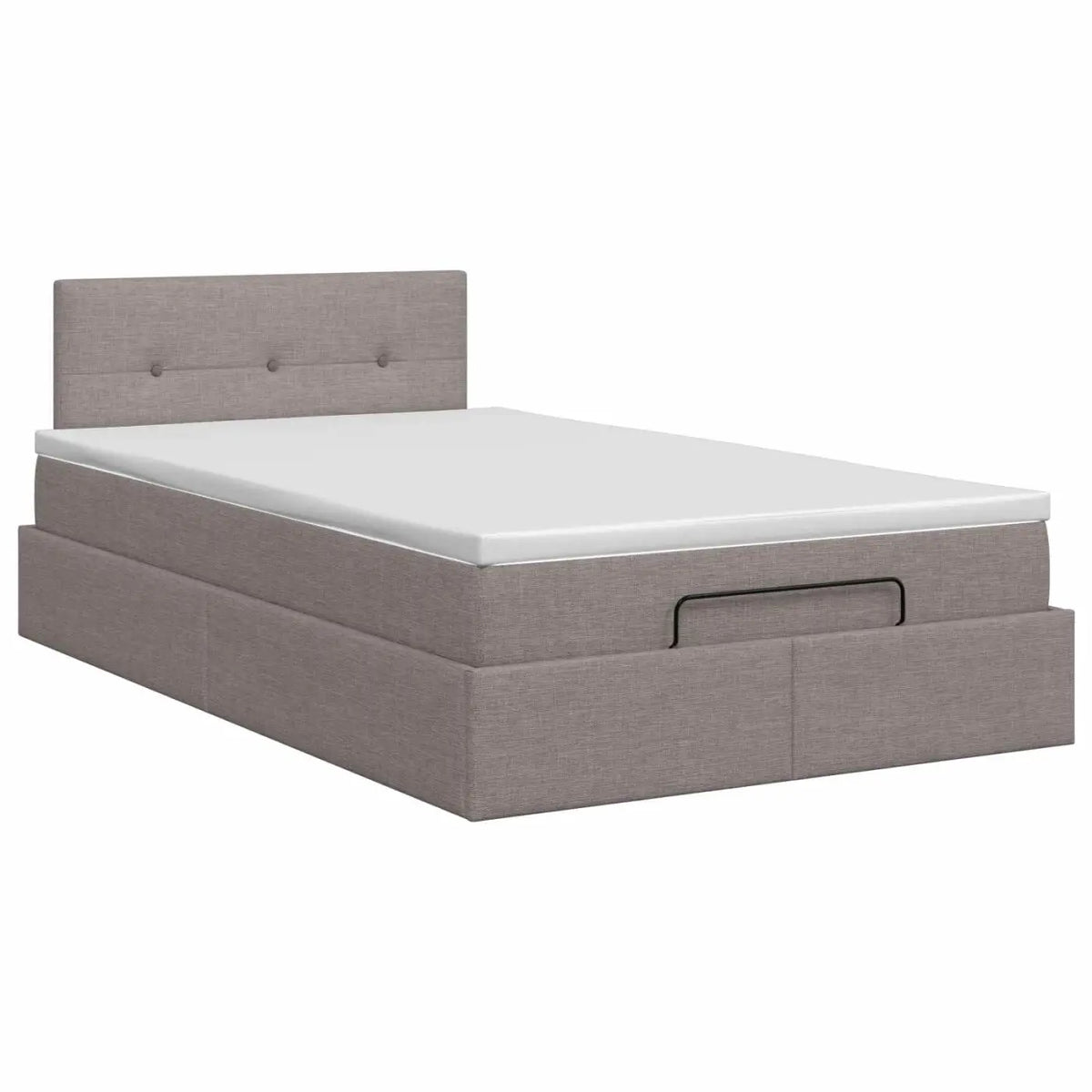 Lit ottoman avec matelas Taupe 120 x 200 cm Tissu - XIOS