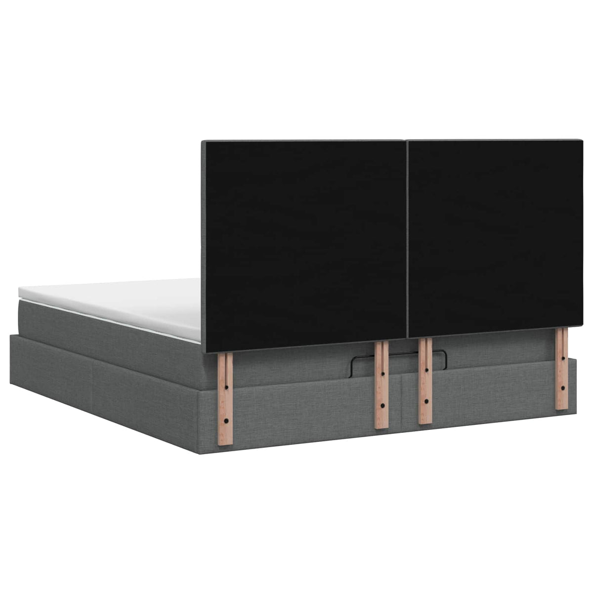 Lit ottoman avec matelas Gris foncé 140 x 190 cm Tissu