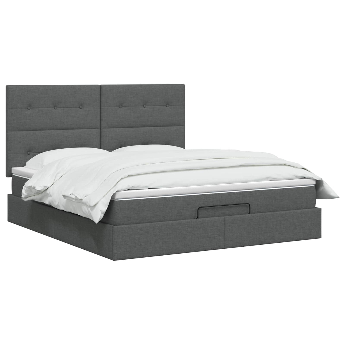 Lit ottoman avec matelas Gris foncé 140 x 200 cm Tissu