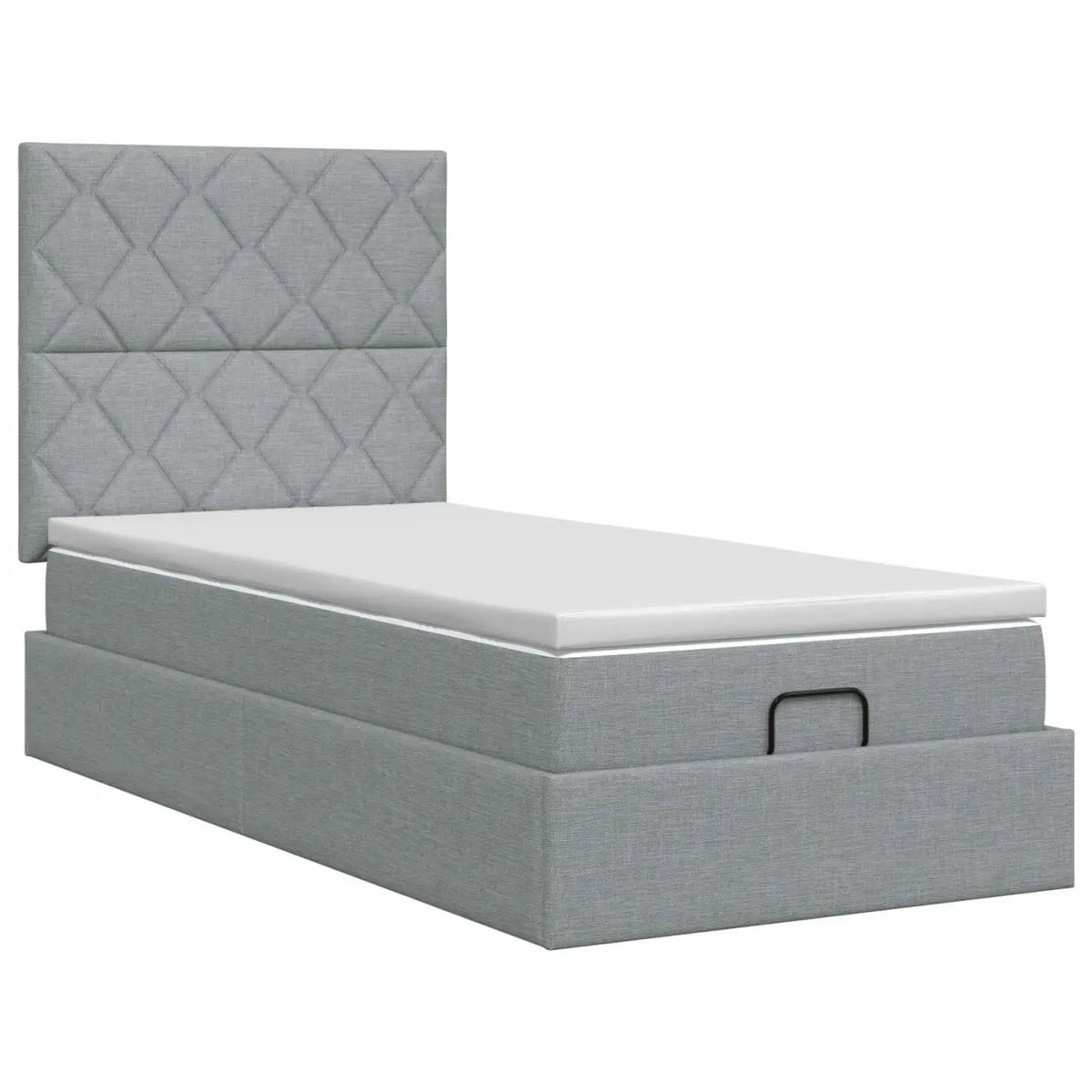 Lit ottoman avec matelas Gris clair 100 x 200 cm Tissu - XIOS
