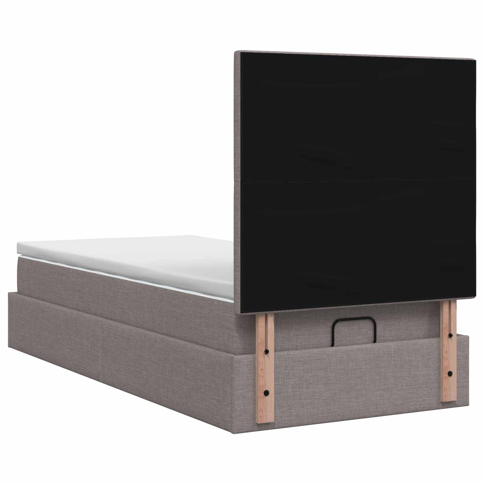 Lit ottoman avec matelas Taupe 100 x 200 cm Tissu