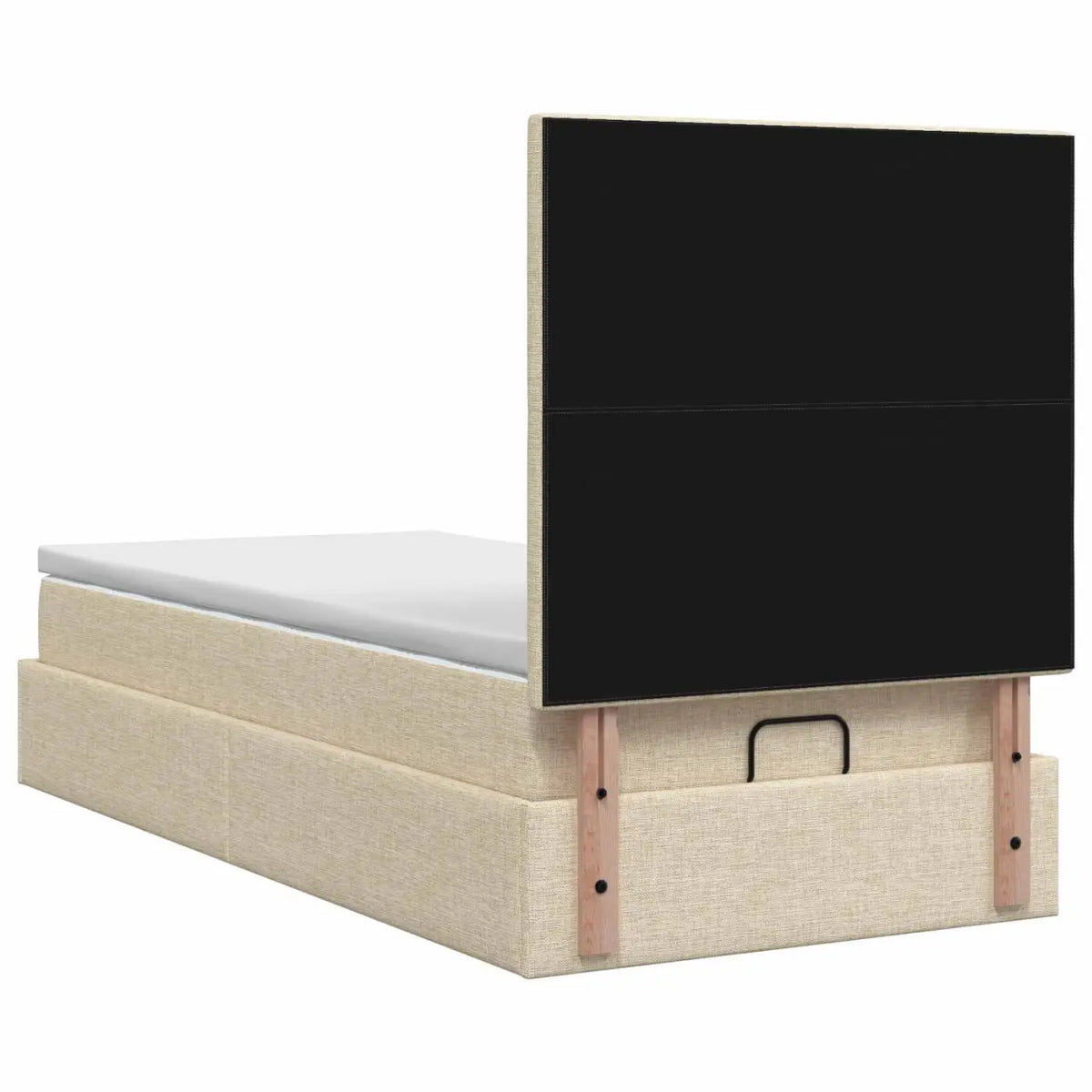 Lit ottoman avec matelas Crème 100 x 200 cm Tissu - XIOS