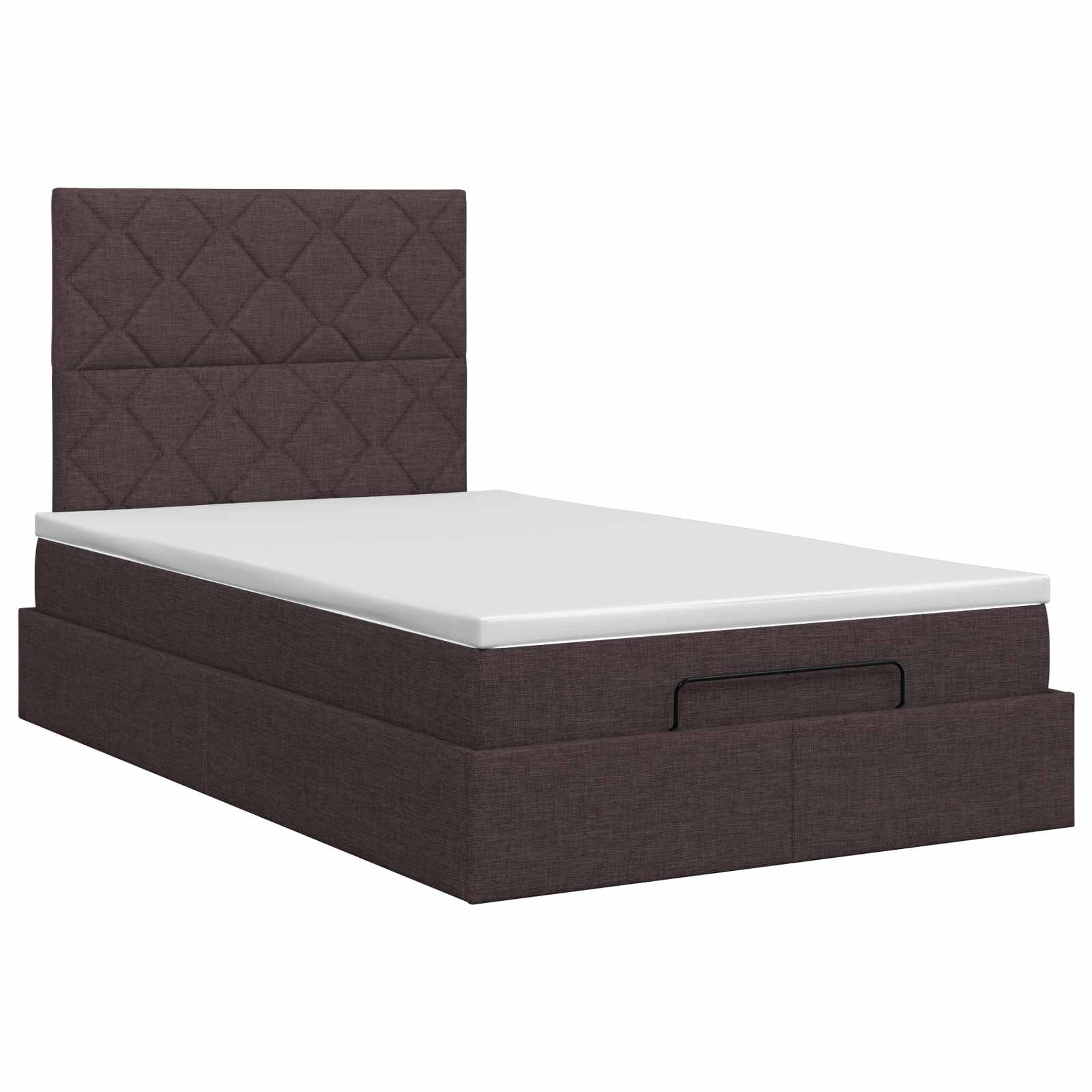 Lit ottoman avec matelas Marron foncé 120 x 190 cm Tissu