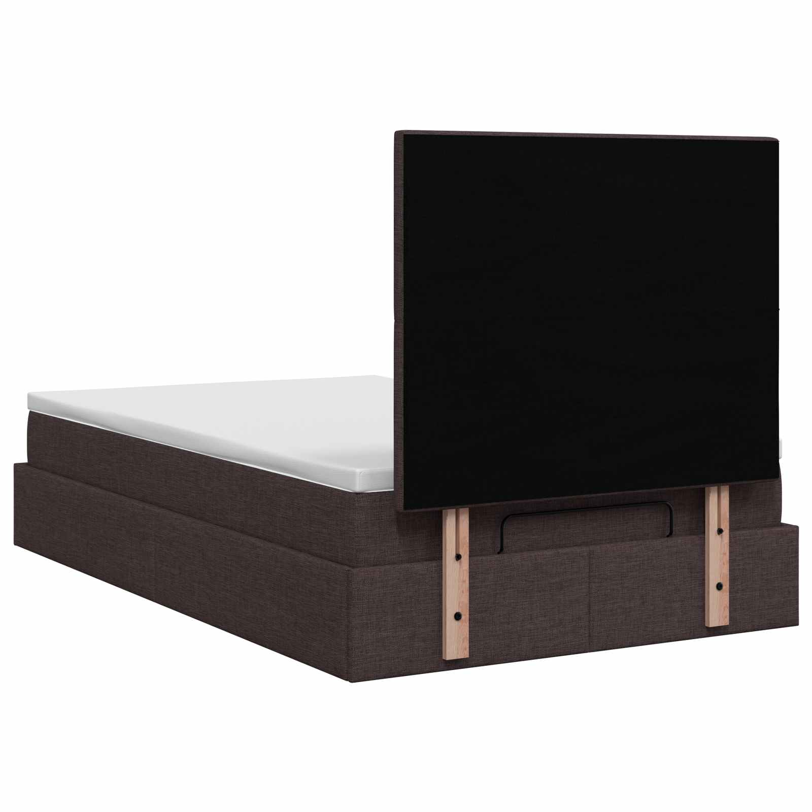 Lit ottoman avec matelas Marron foncé 120 x 190 cm Tissu